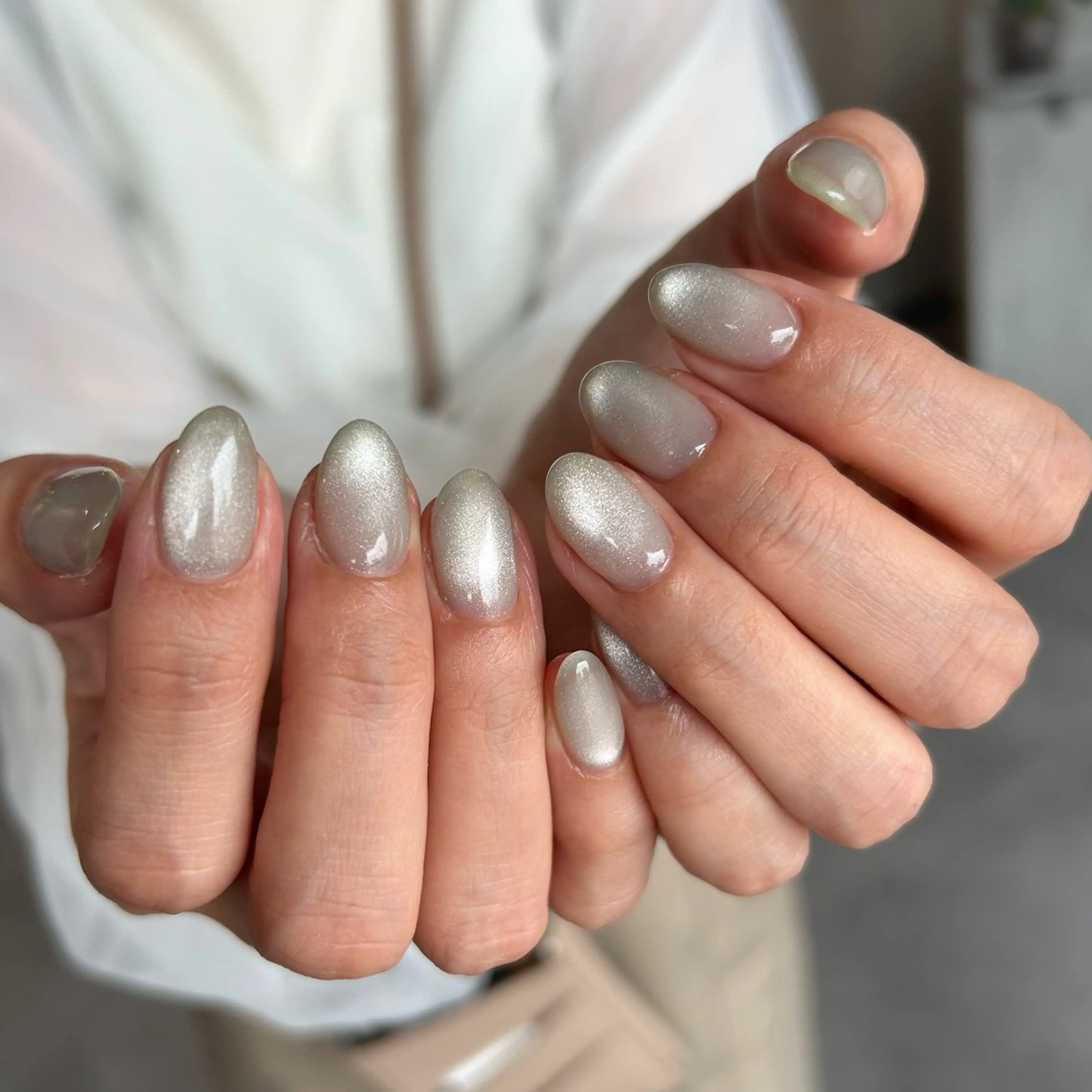 ネイル フラッシュネイル マグネットネイル オフィスネイル ワンカラーネイル シンプルネイル ハンドネイル Rihka所属・nailsalon Rihkaのネイルデザイン