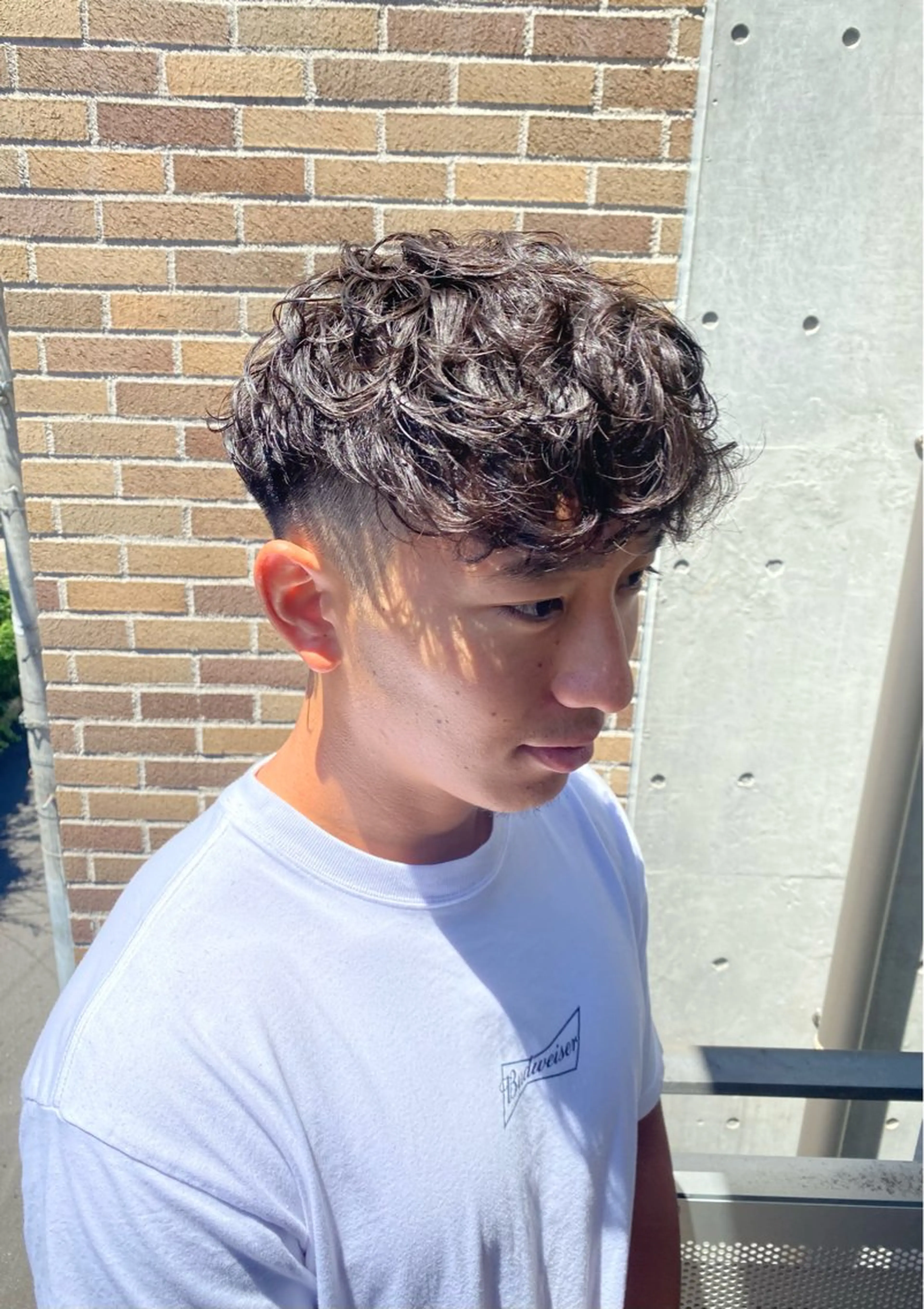 パーマ メンズ フェードカット メンズパーマ スペインカール 刈り上げ カット パーマ シャドウパーマ/ 波巻パーマYu-Kiのヘアスタイル