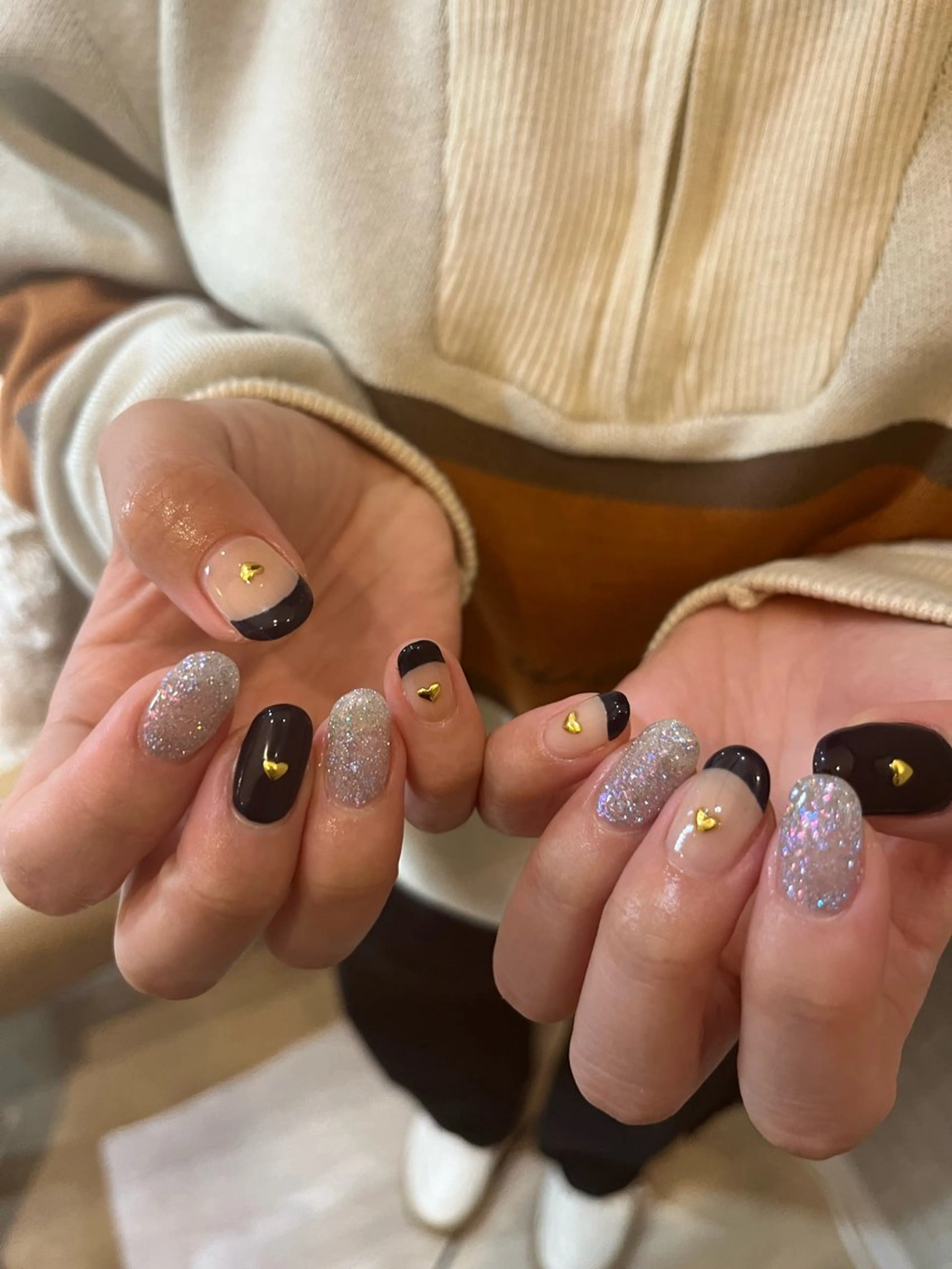 ネイル ブルー ハート フォルチェ博多店 細田のネイルデザイン