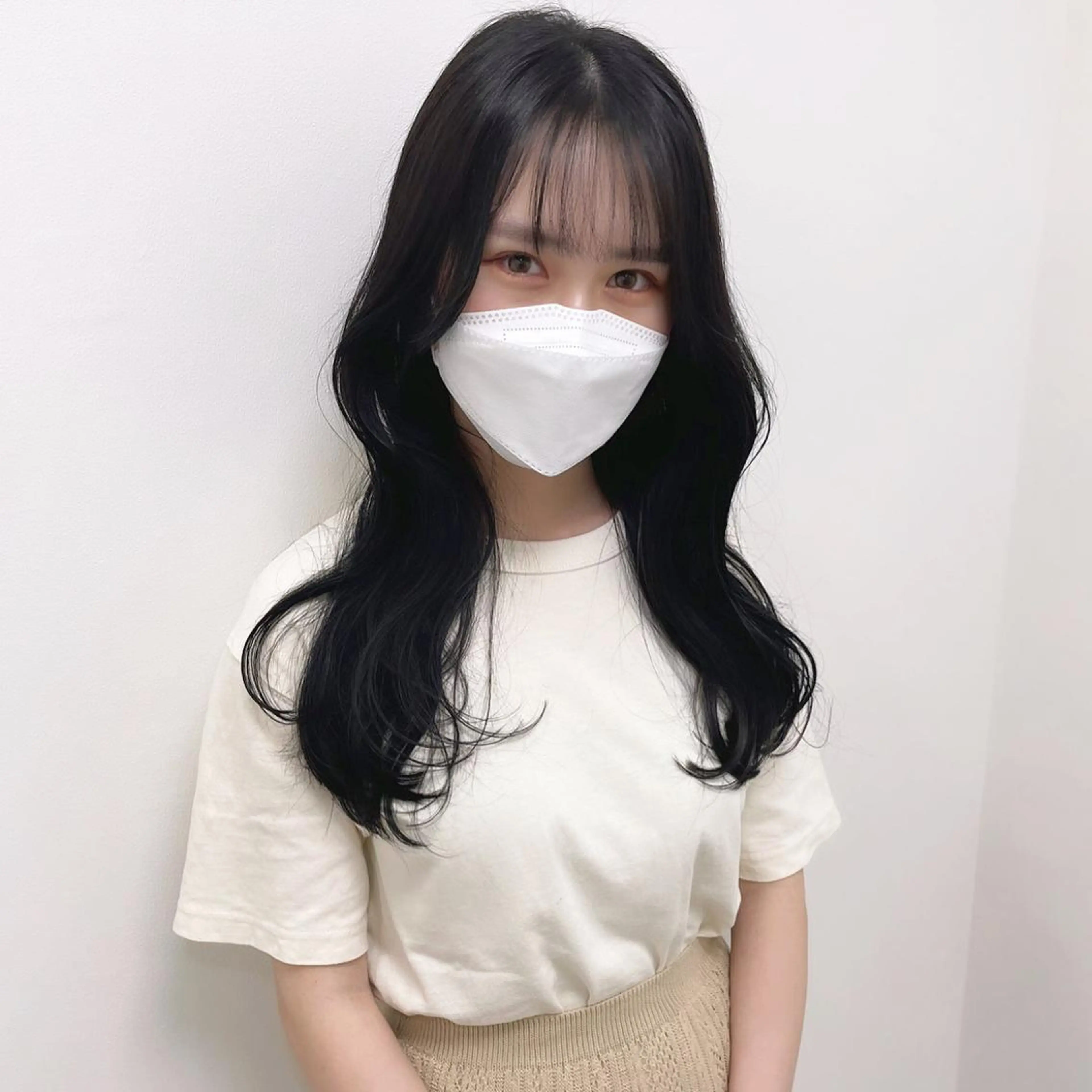 ロング rina／ベージュ ワンホン/韓国ヘアのヘアスタイル