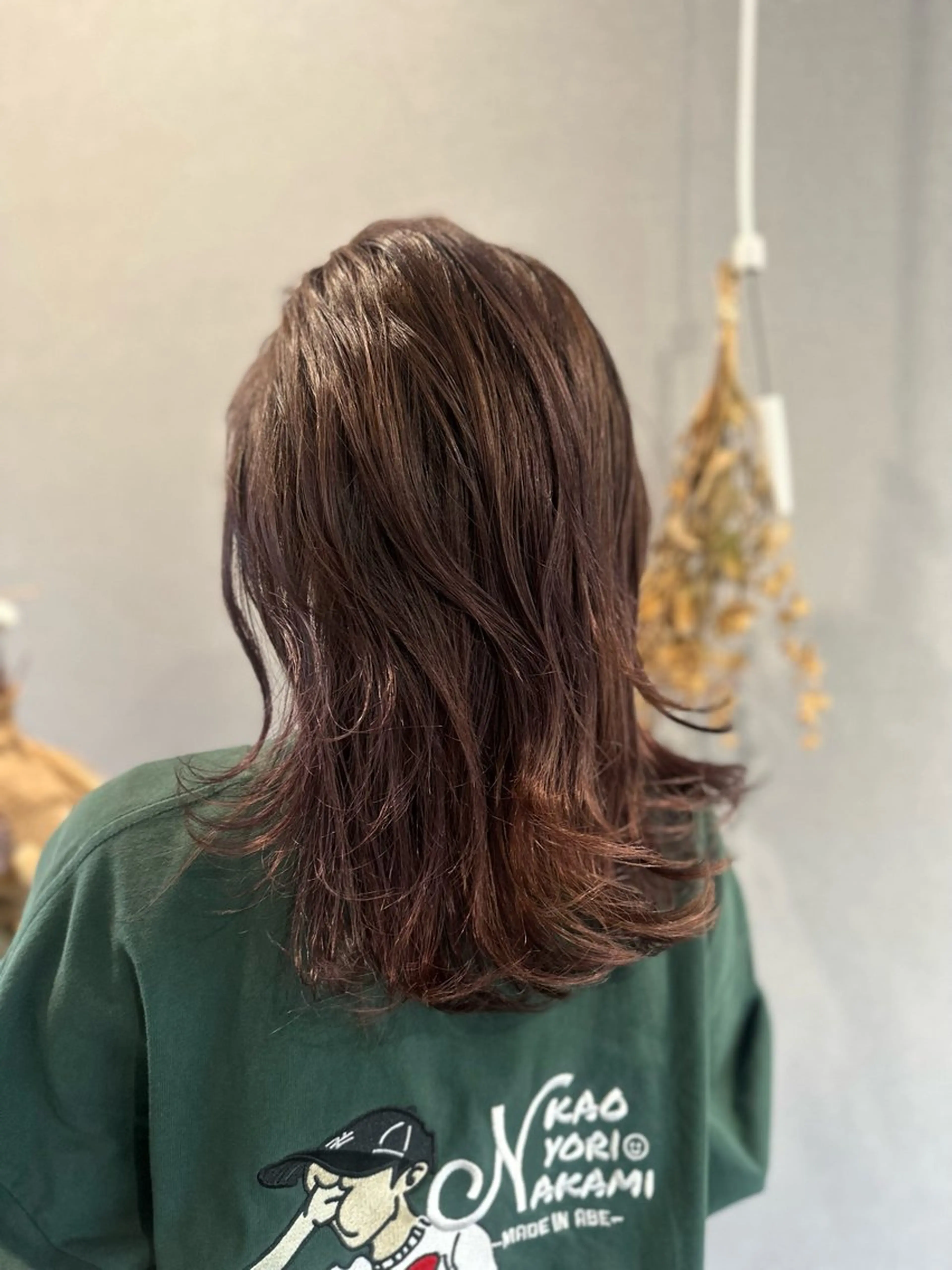 セミロング パープルカラー カット ヘアカラー トリートメント K Harukaのヘアスタイル