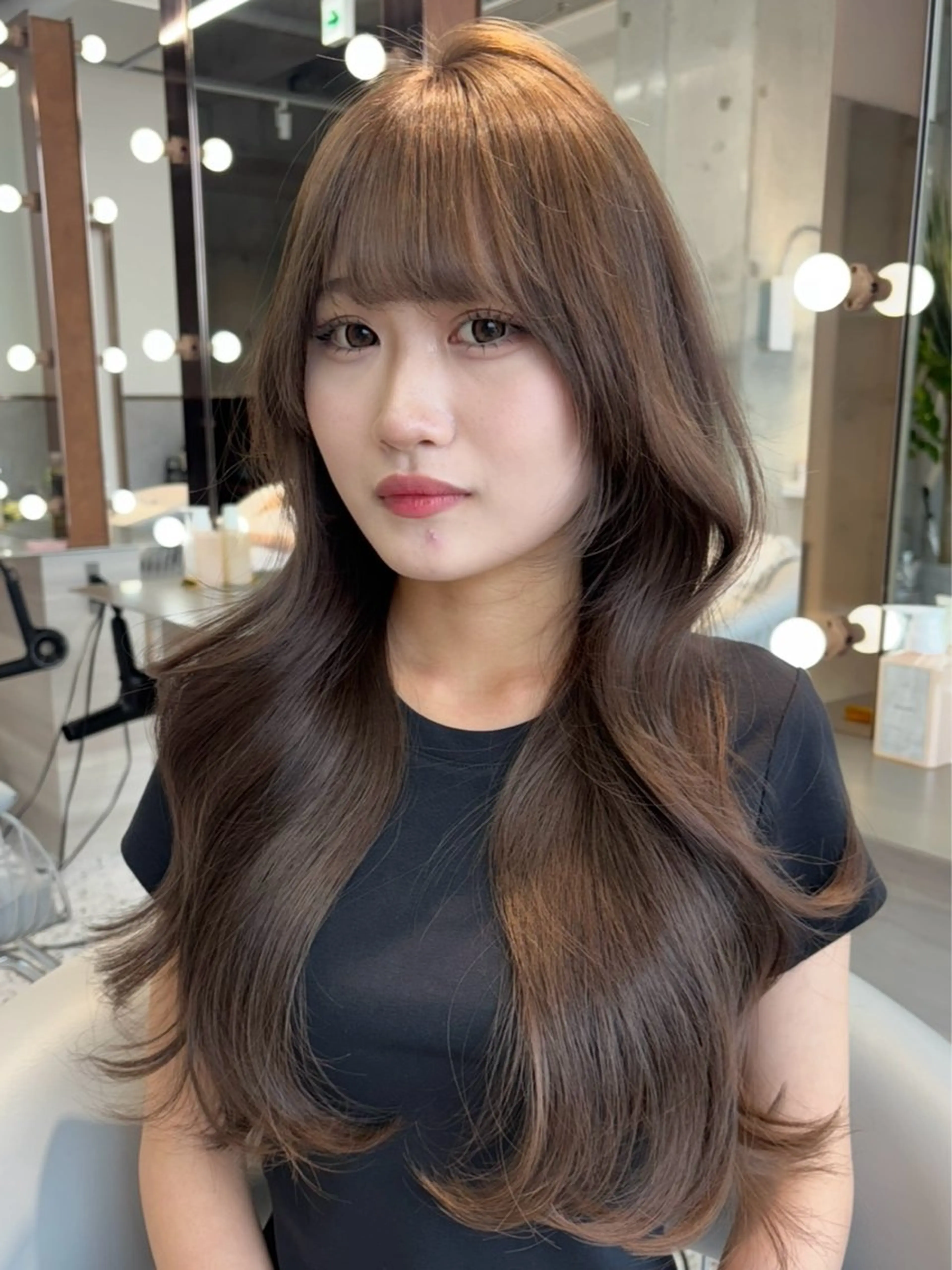 ロング カラー ブラウンカラー 透明感カラー カット ヘアカラー トリートメント 🍒ブリーチなしカラ ー／Sakura🍒のヘアスタイル