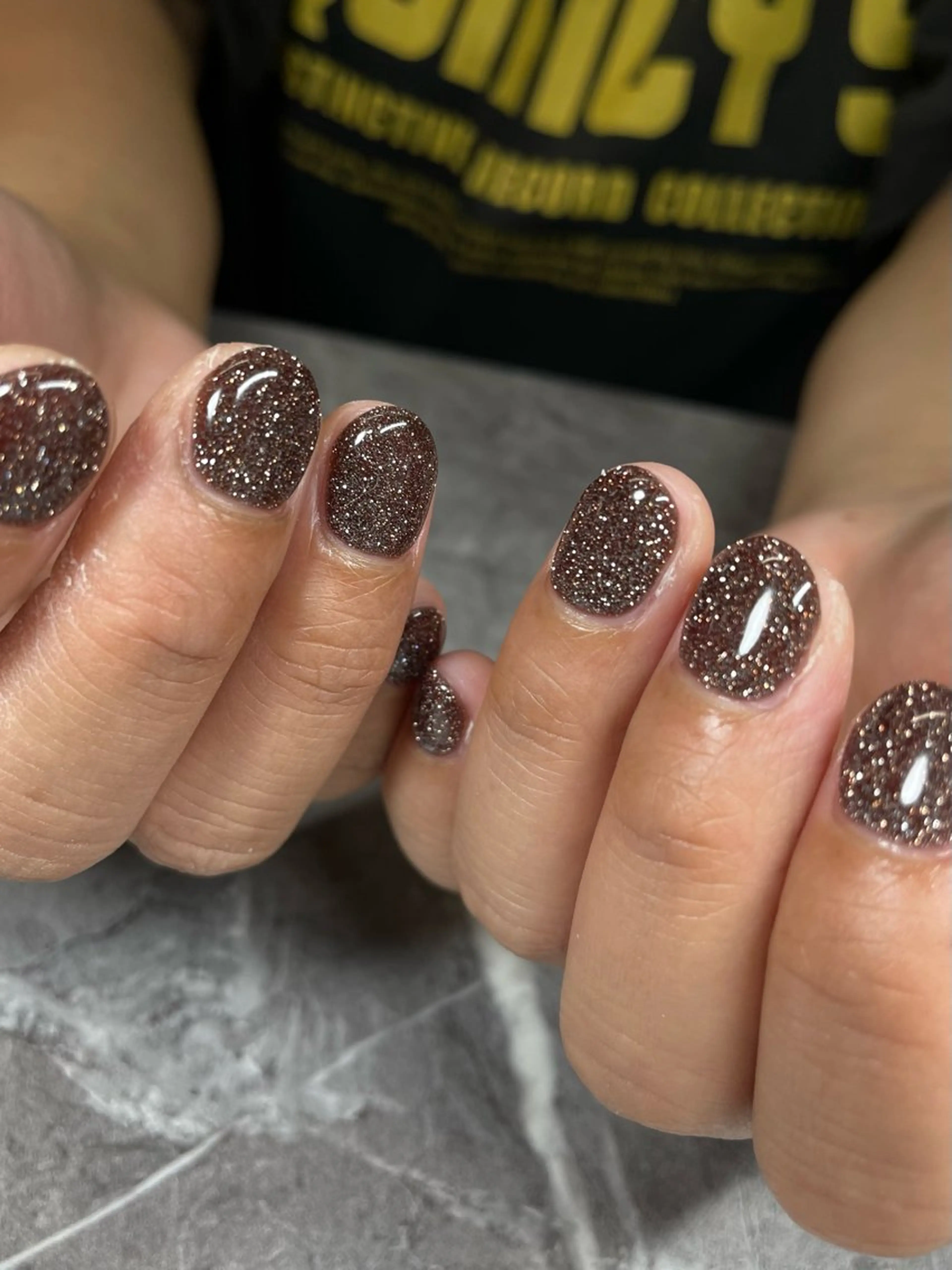 ネイル ブラウン フラッシュネイル ハンドネイル nail salon 3🌞越谷のネイルデザイン
