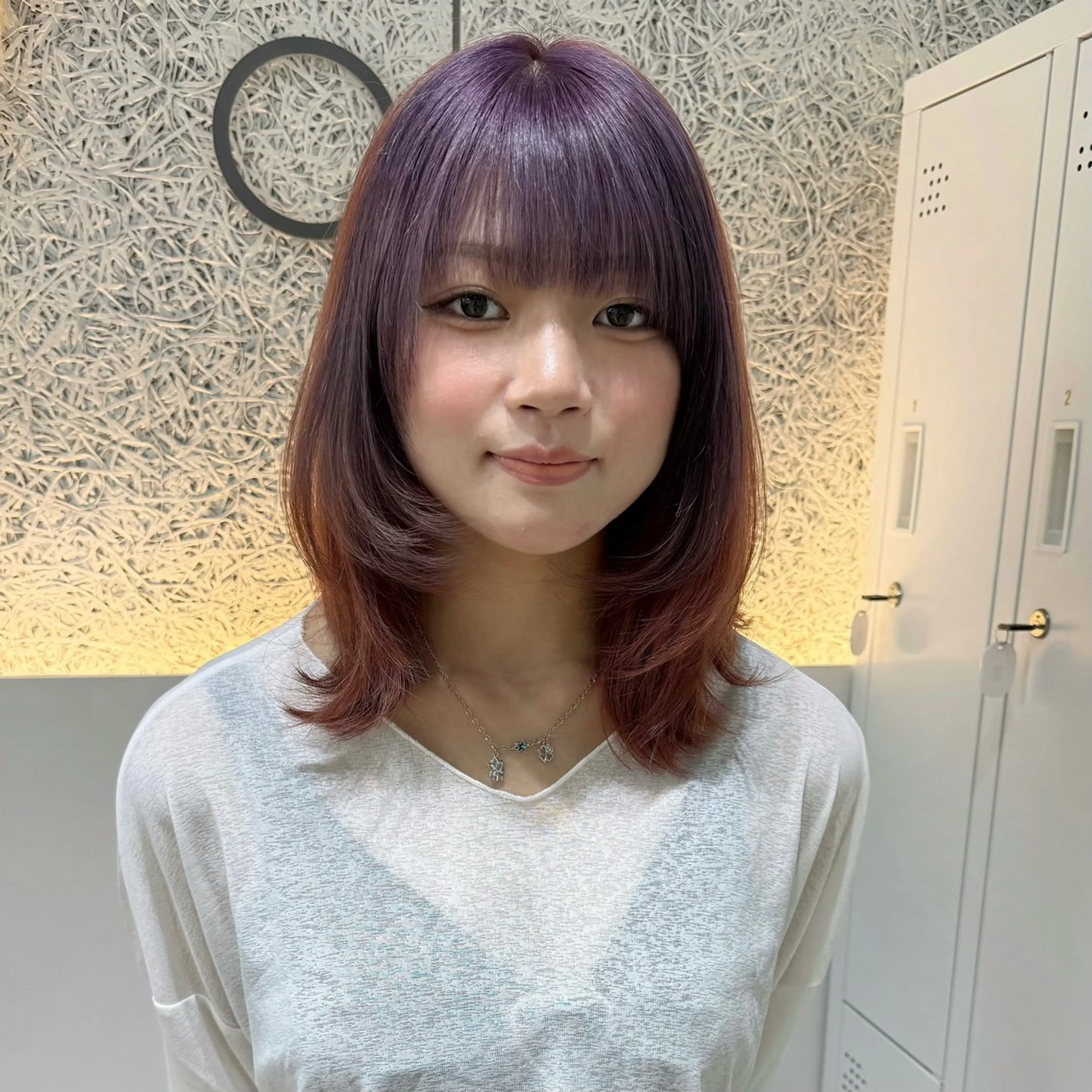 ミディアム カラー ベージュカラー デザインカラー ピンクカラー ピンクベージュ パープルカラー カット ヘアカラー トリートメント 🌱ブリーチ・透明感 カラー/mapi🦭のヘアスタイル