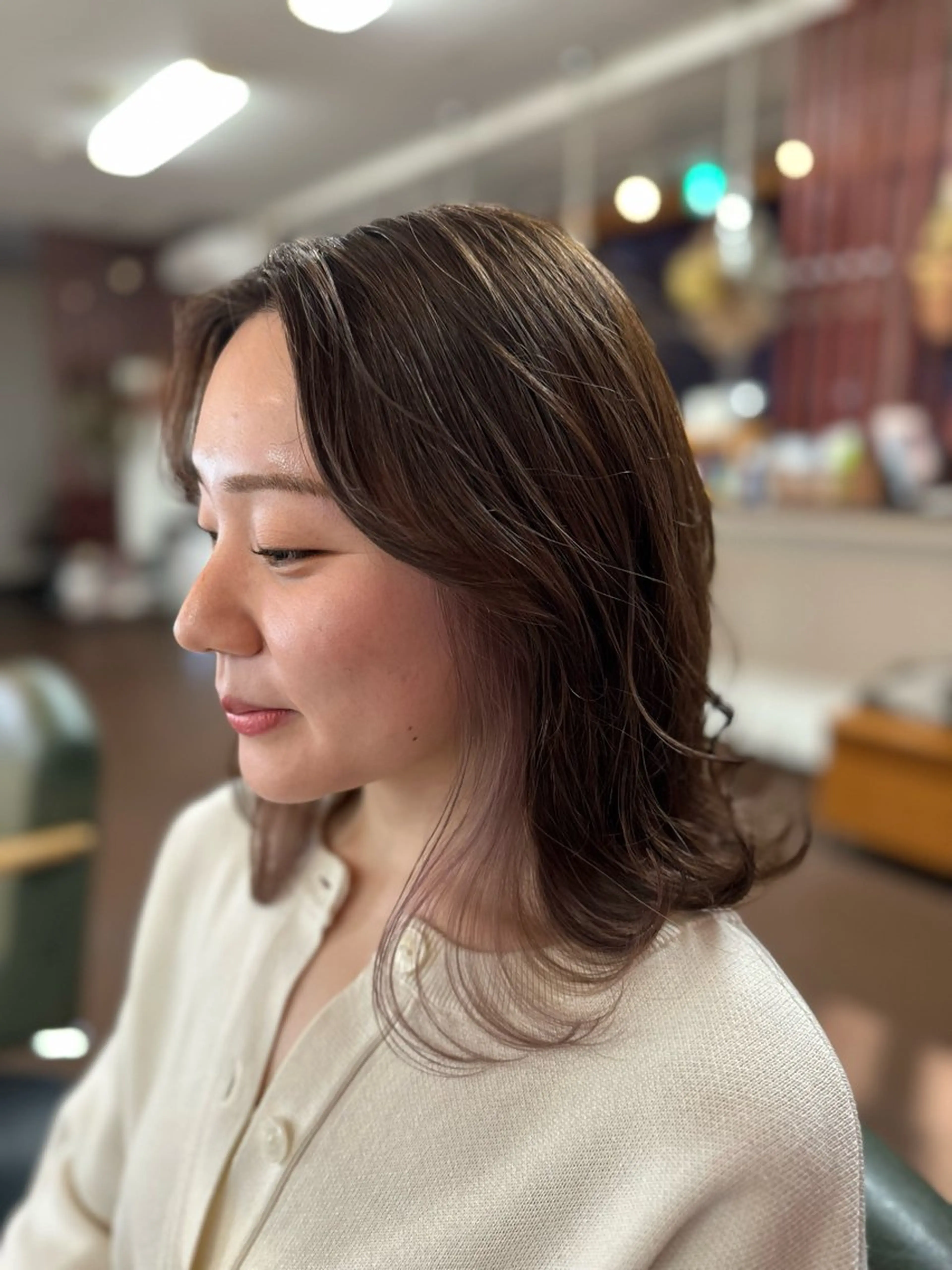 ミディアム カラー インナーカラー ピンクカラー ホワイトピンク 大人女性の艶カット カラー/菊池柊真🌟のヘアスタイル