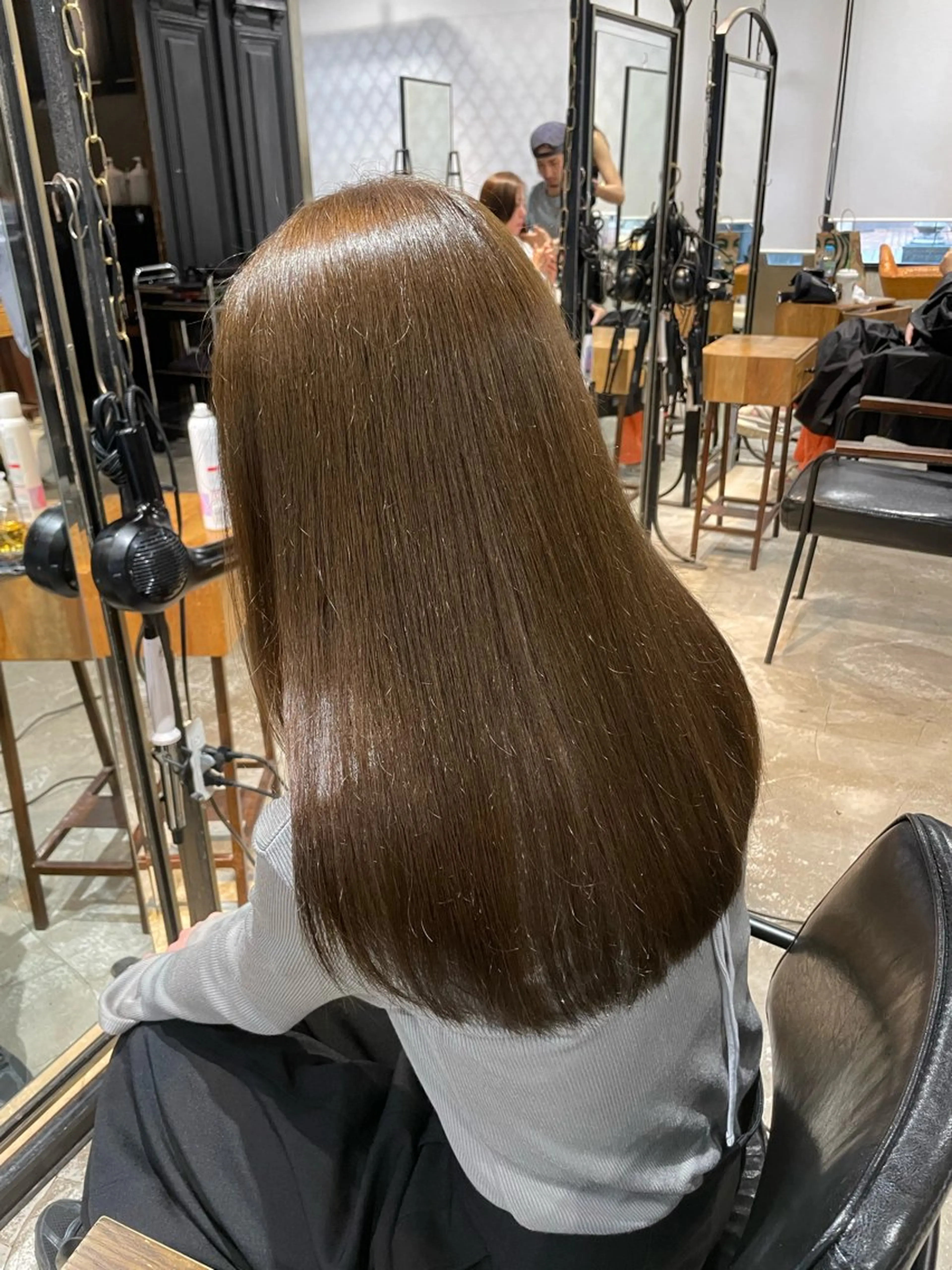 セミロング カラー ヘアアレンジ ヘアカラー トリートメント ヘアセット 美髪/透明感/レイヤ ーTATSUKI☘️のヘアスタイル