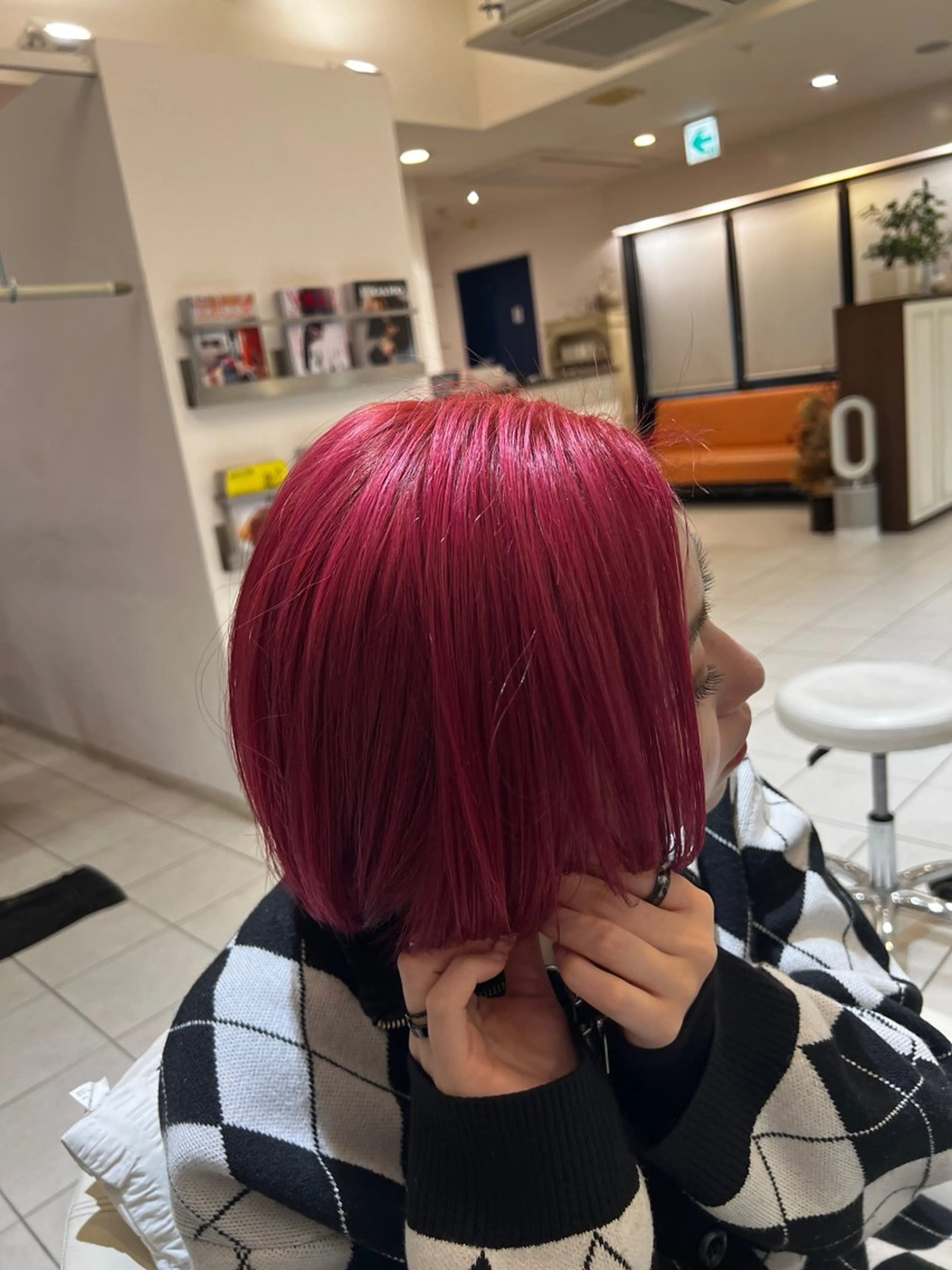 カラー ブリーチ レッドカラー casi所属・メンズパーマ／ボブ 星本広海のヘアスタイル