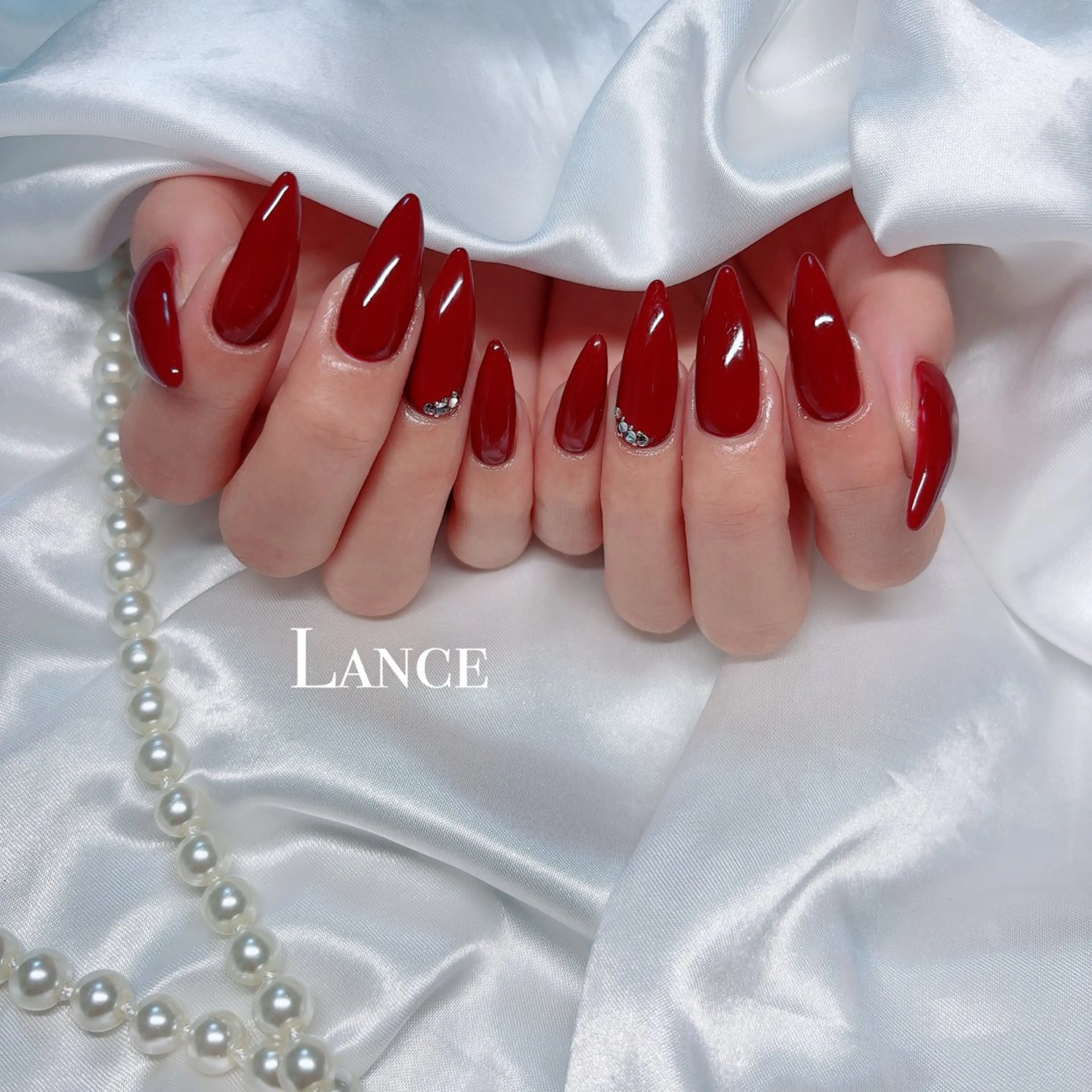 ネイル フレンチネイル キラキラネイル 韓国ネイル ワンカラーネイル ワンホンネイル Lance nailのネイルデザイン