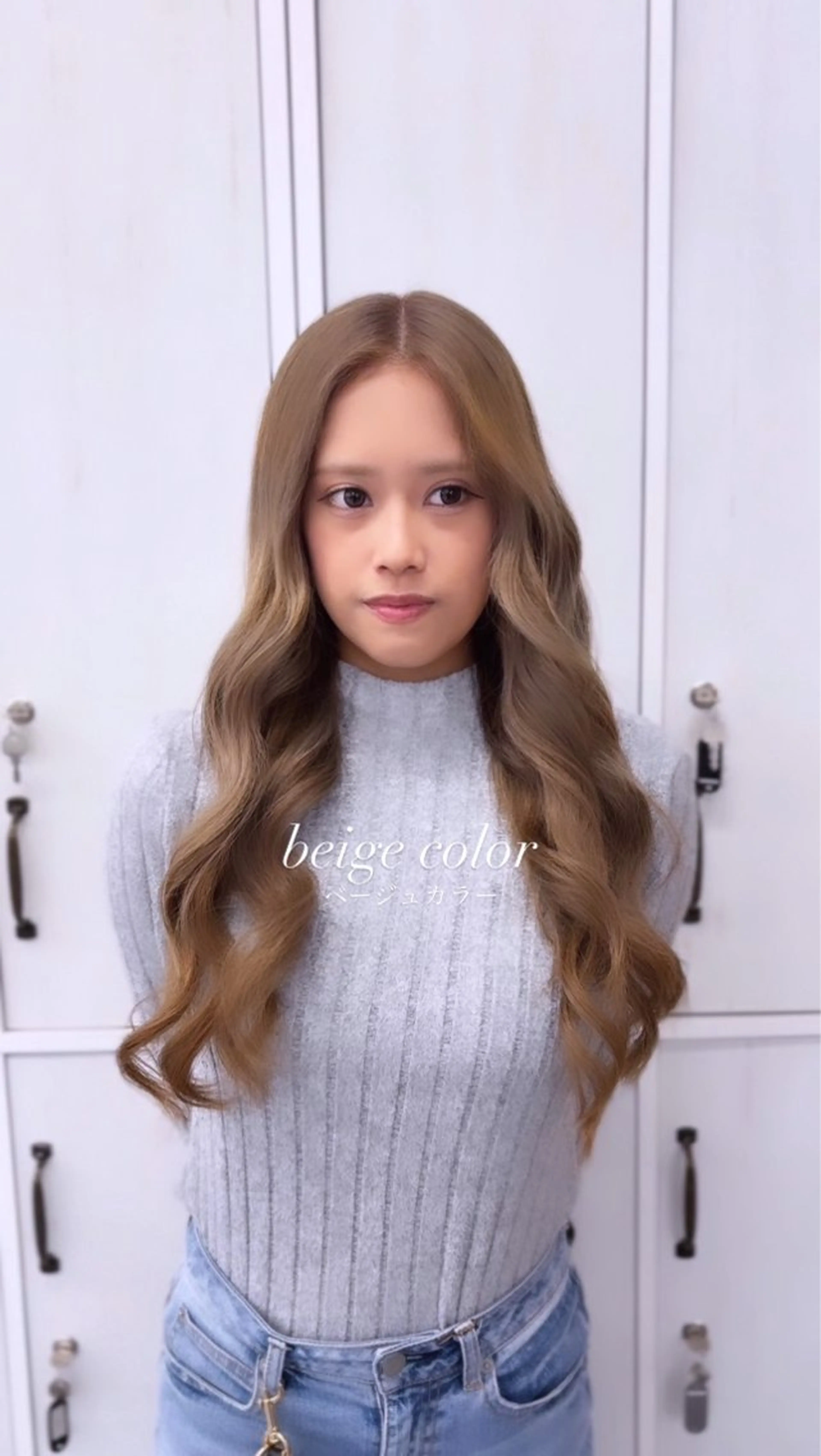 ロング カラー ベージュカラー ブリーチ TORA【Li's /東大阪布施美容室】のヘアスタイル