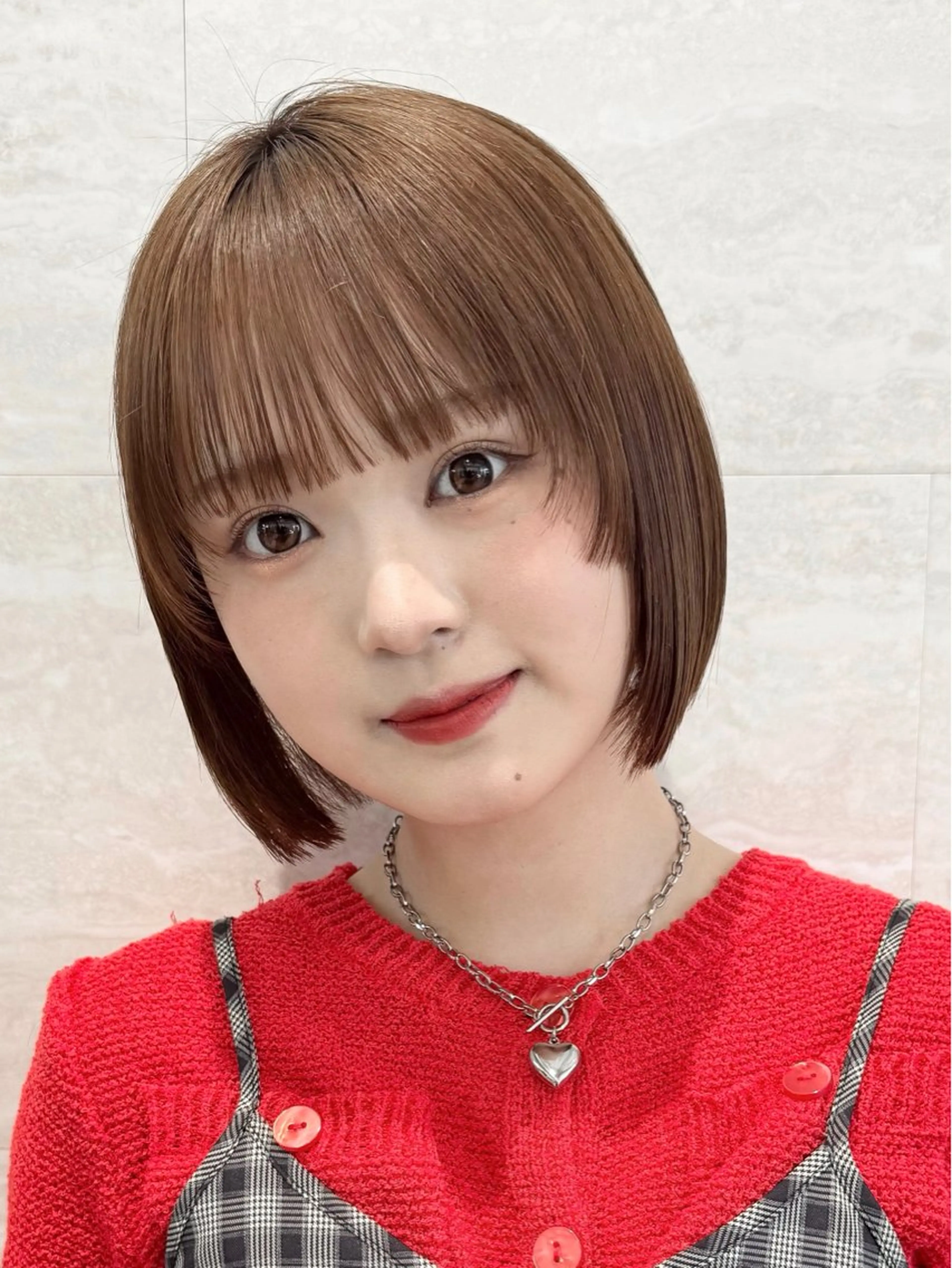 ミディアム カット ヘアカラー トリートメント 🫧ボブ／縮毛矯正／ 韓国／ゆーな🫧のヘアスタイル