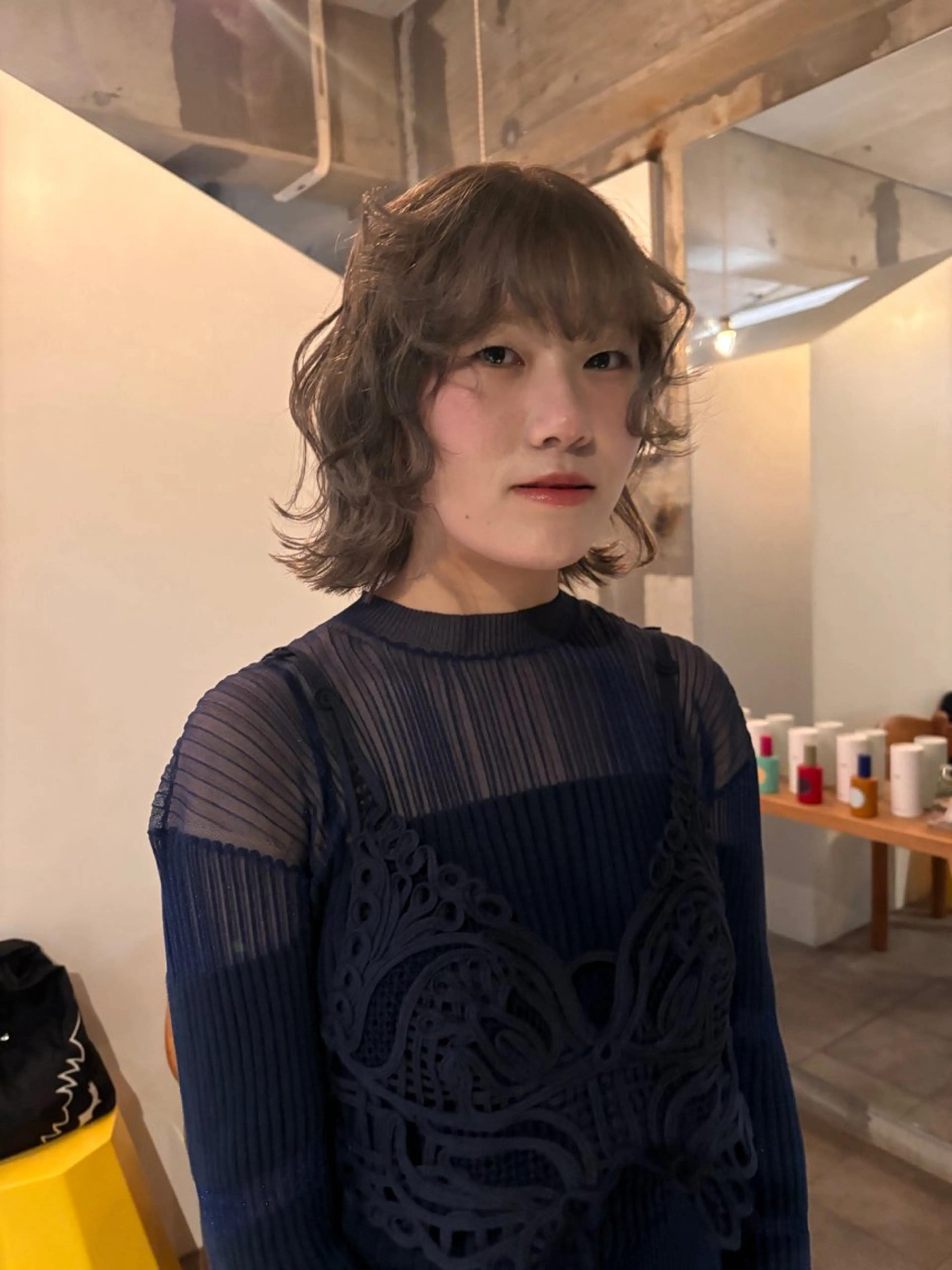 カラー mirai/レイヤー ボブ/デザインのヘアスタイル