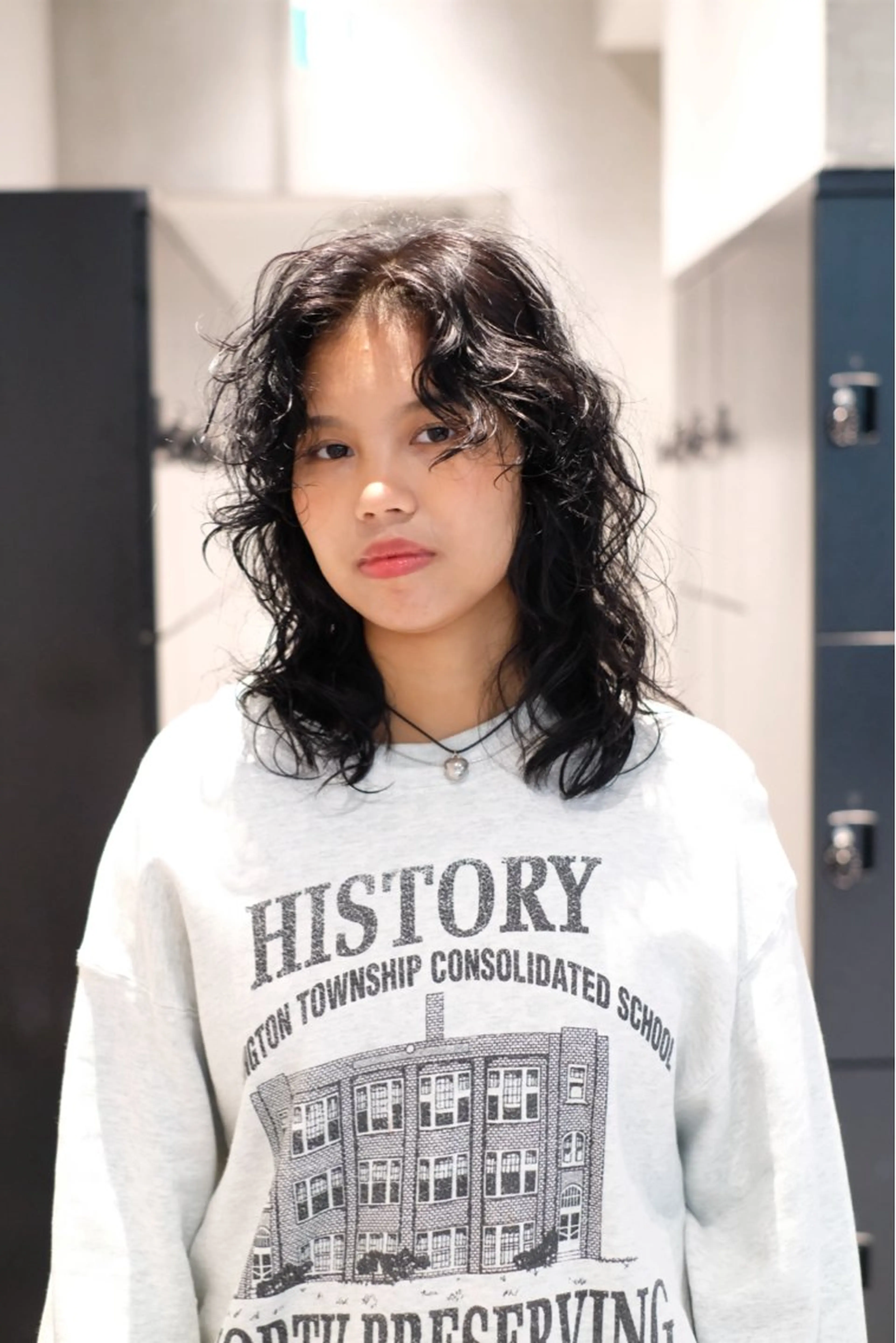 ミディアム パーマ 瓜谷 亮磨のヘアスタイル