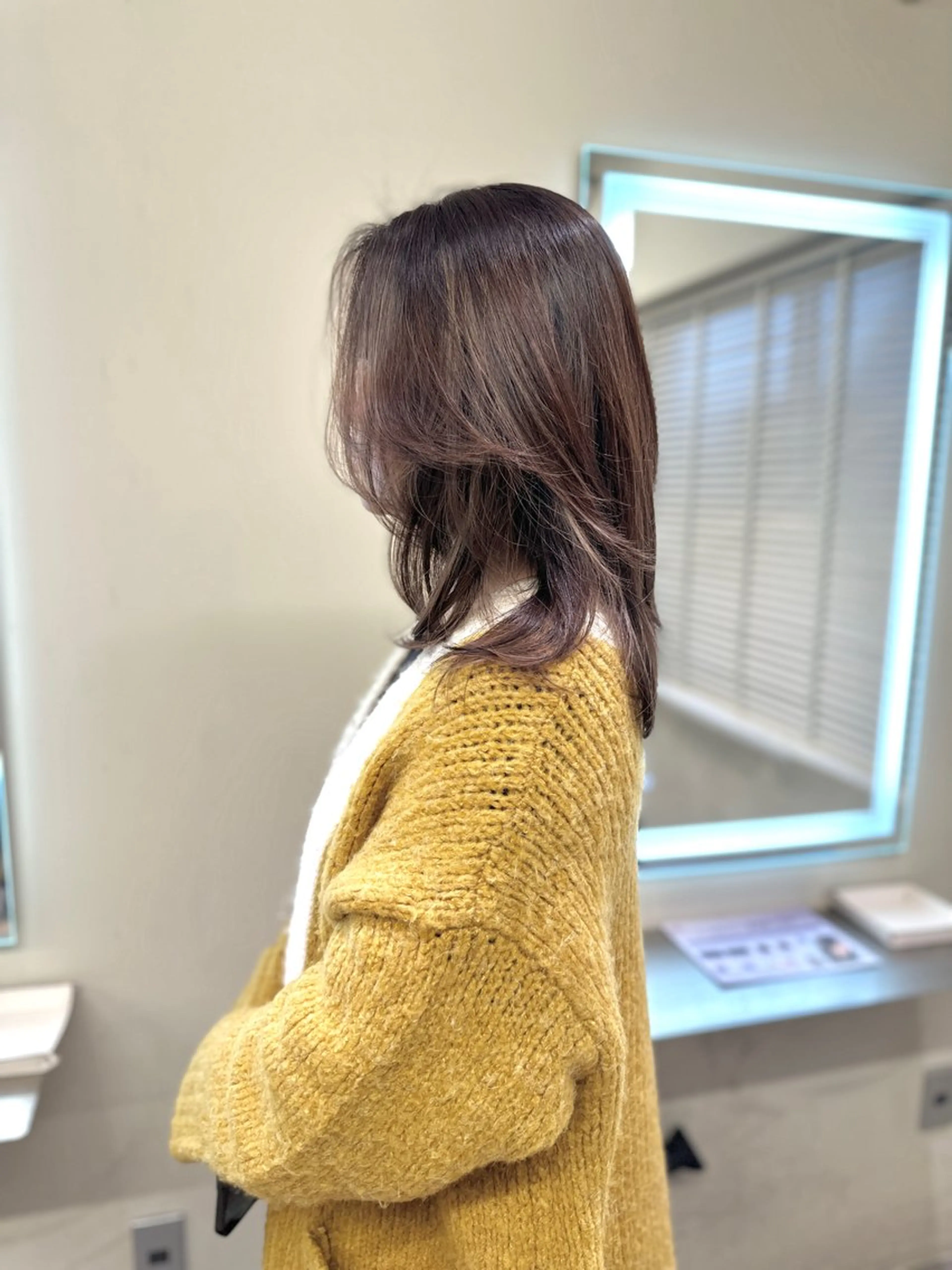 ミディアム カラー バレイヤージュ ベージュカラー ブリーチ デザインカラー グレージュ カット ヘアカラー トリートメント opus 店長大和 レイヤー/赤み消しのヘアスタイル