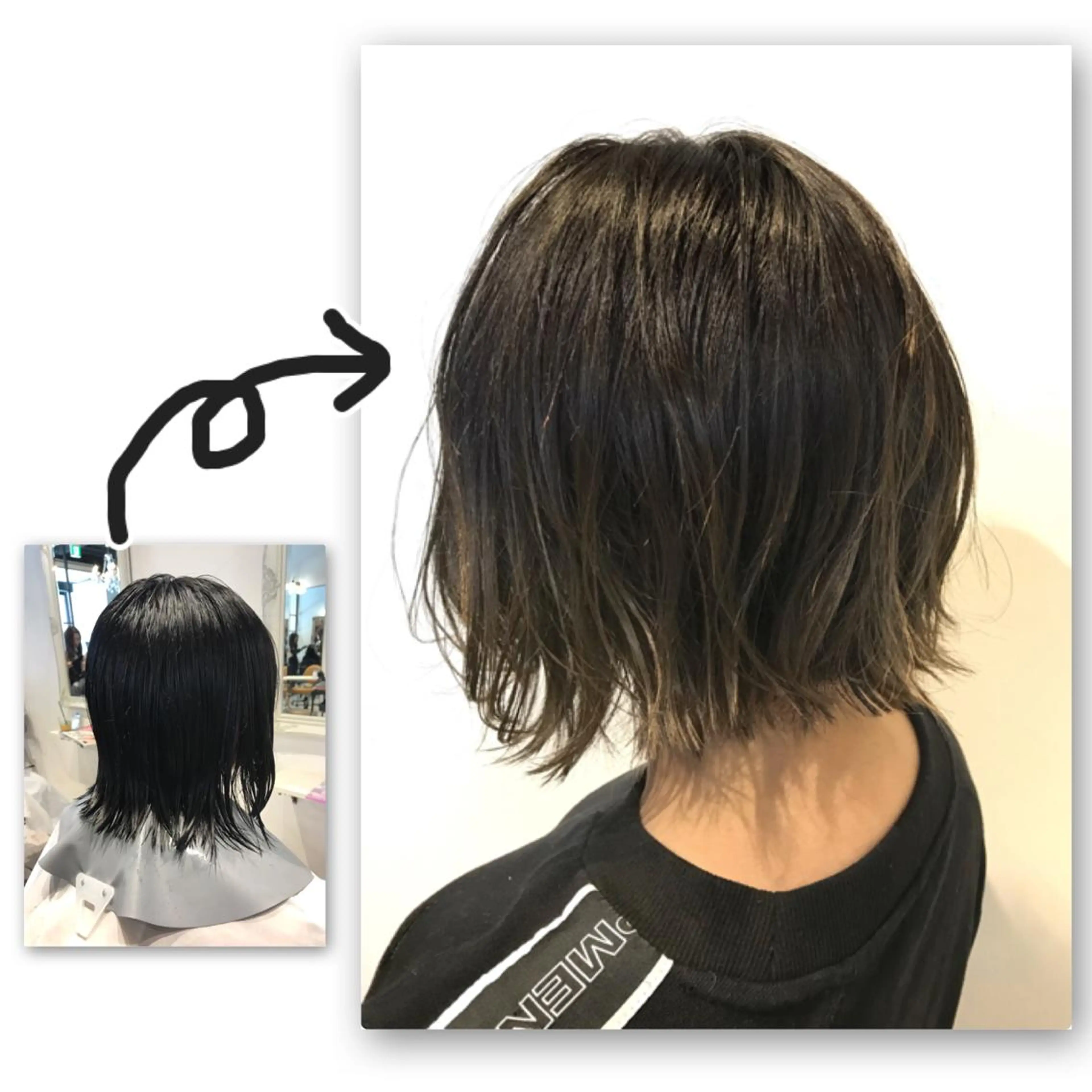 ショート カラー グラデーションカラー グレージュ ボブ 外ハネヘア 二児のパパで店長な 戸田健治のヘアスタイル