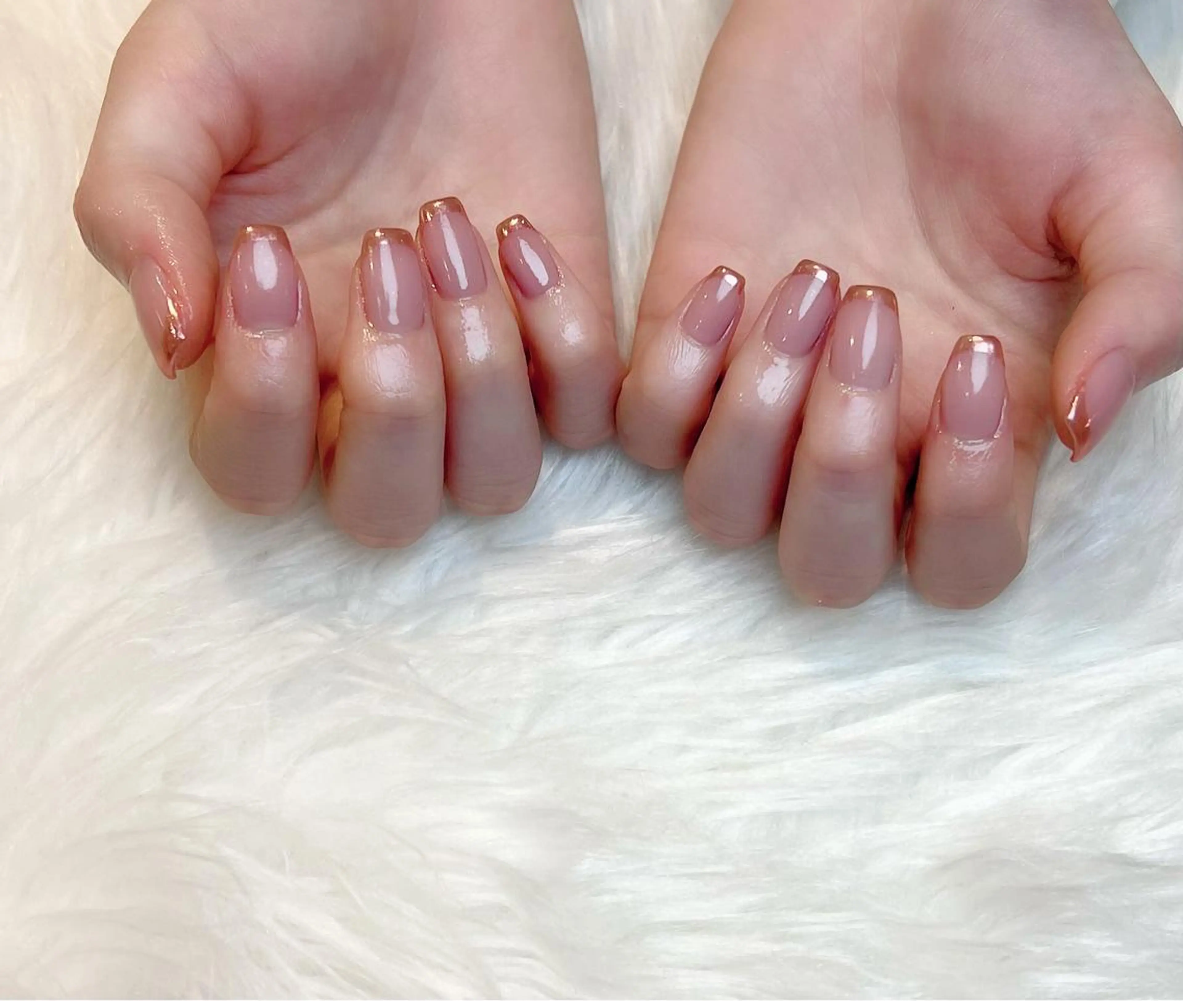 ネイル フレンチネイル ミラーネイル ピンク ハンドネイル Lino+ ネイル&よもぎ蒸しのネイルデザイン