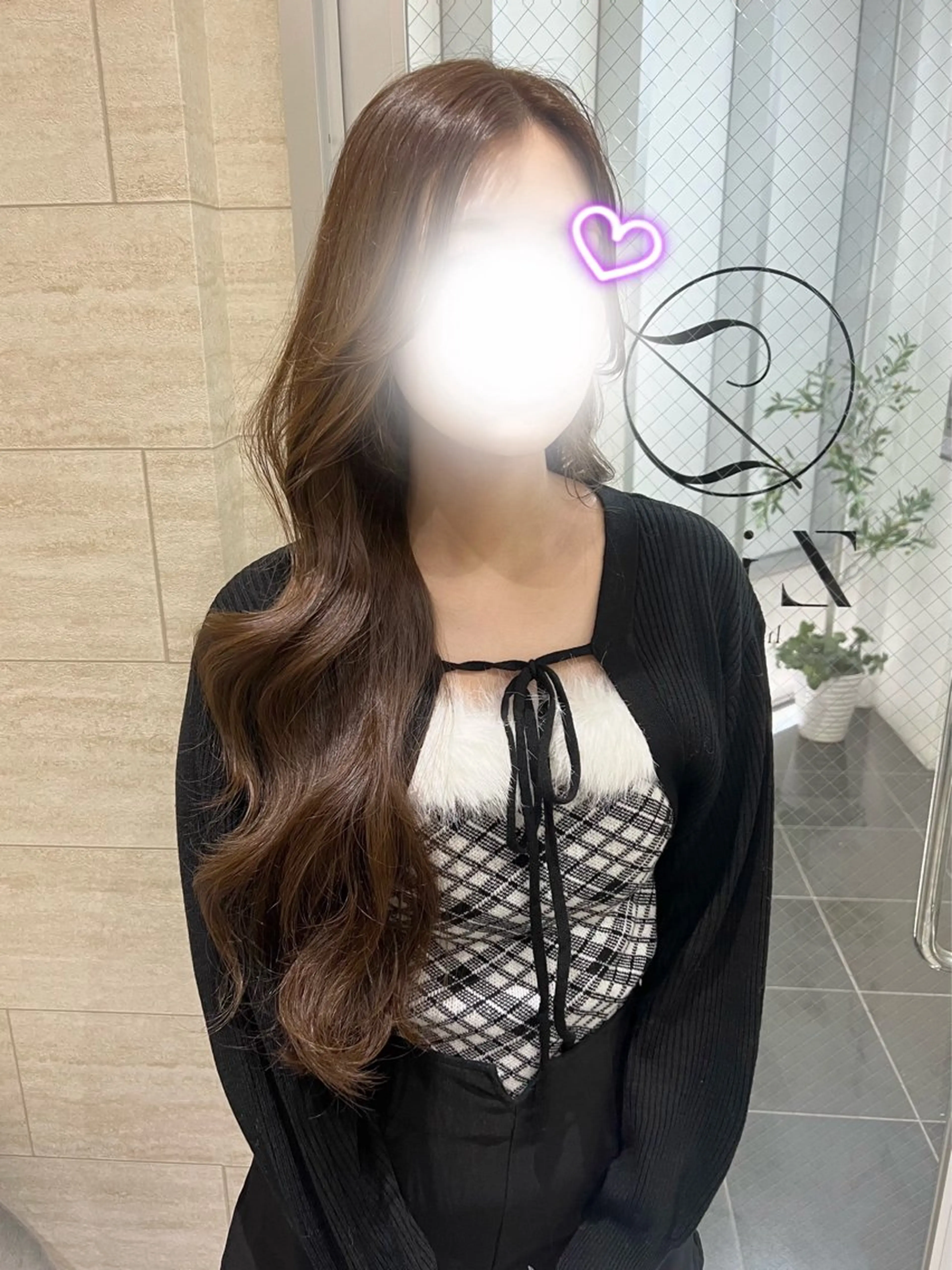 ロング カット ヘアカラー トリートメント 🎀zina/韓国 🎀amiのヘアスタイル