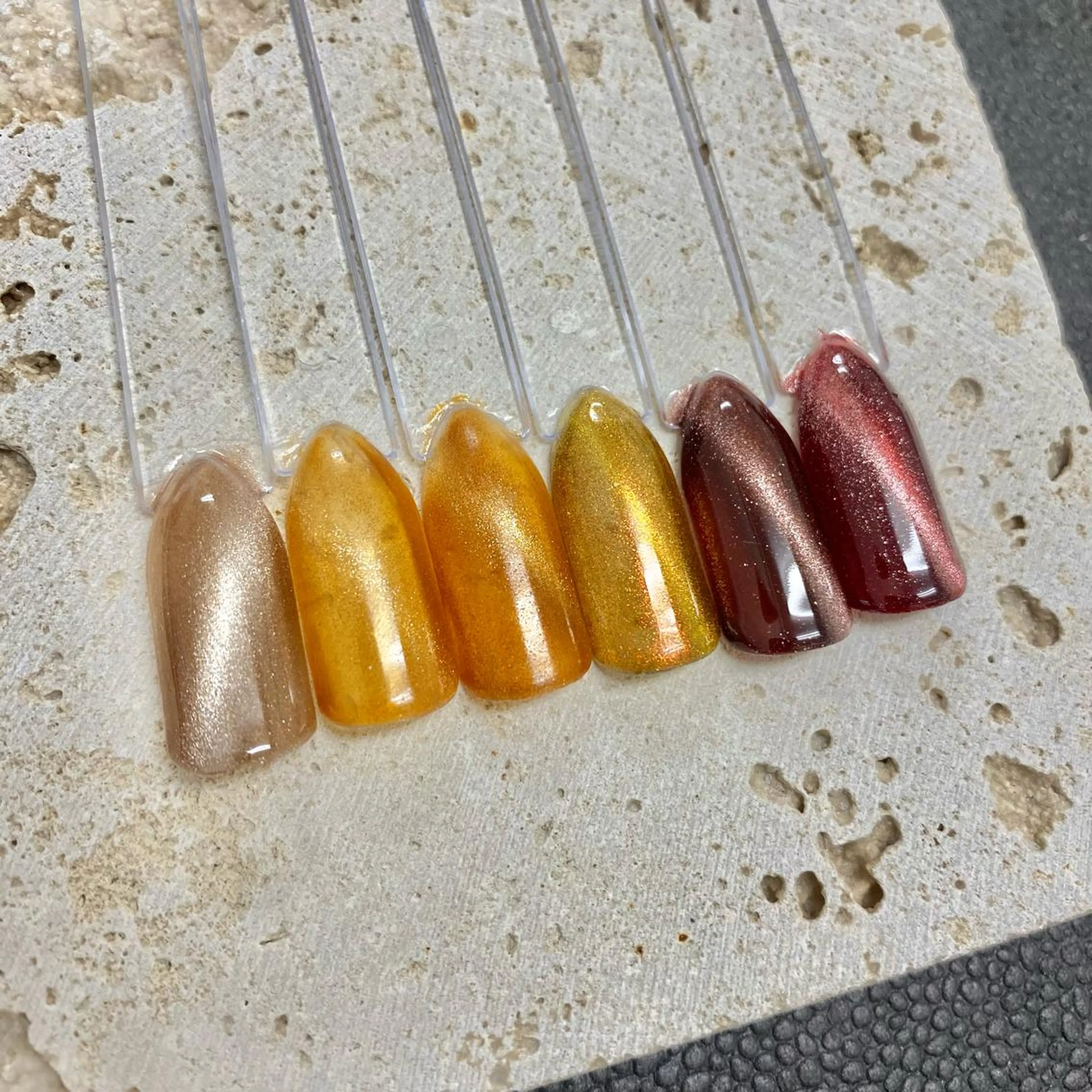 ネイル ブラウン マグネットネイル オレンジ kagami マイのネイルデザイン