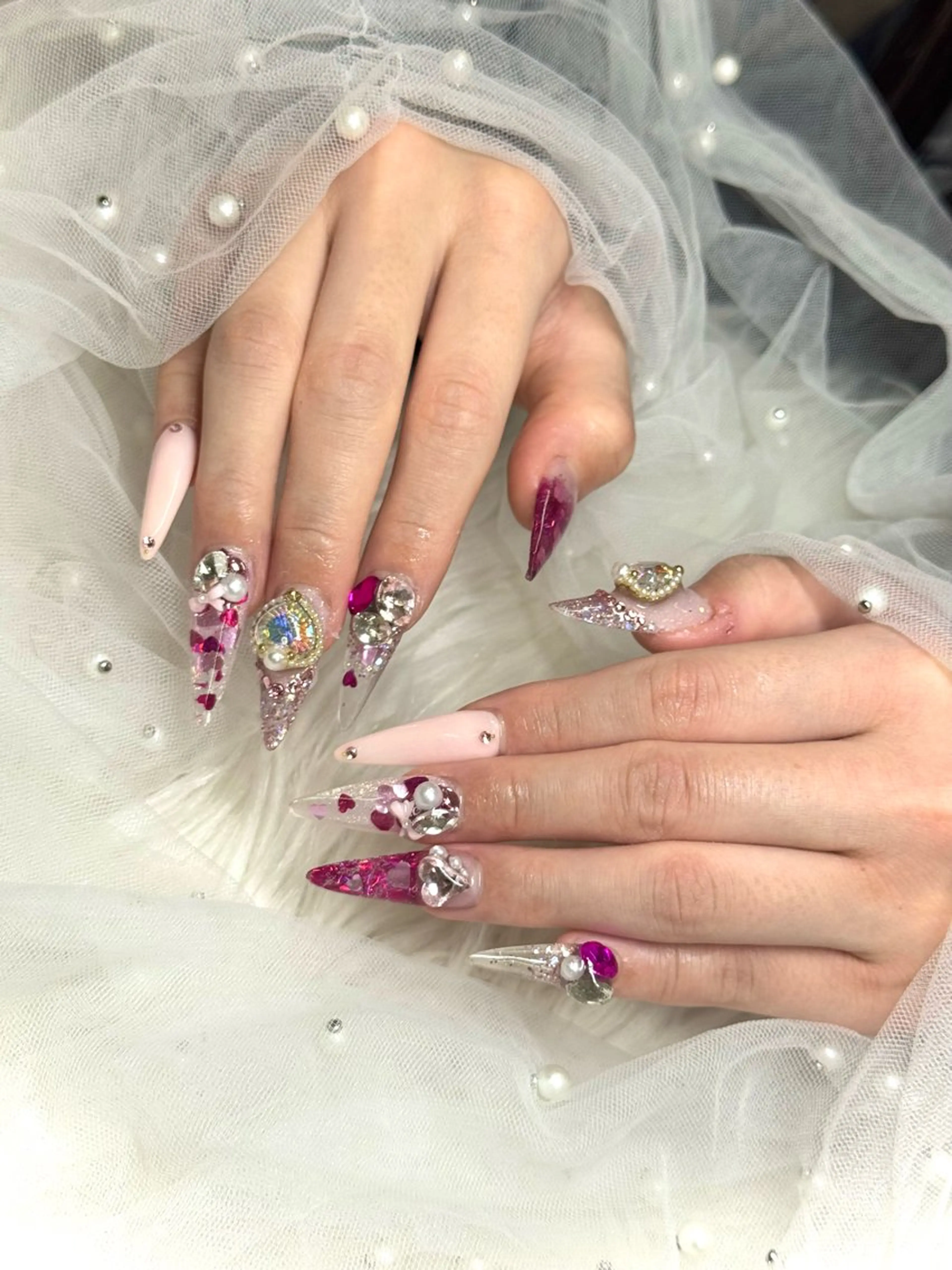 ネイル ハート ピンク ハンドネイル LUCAS 千葉 AOI💅🏾💕のネイルデザイン