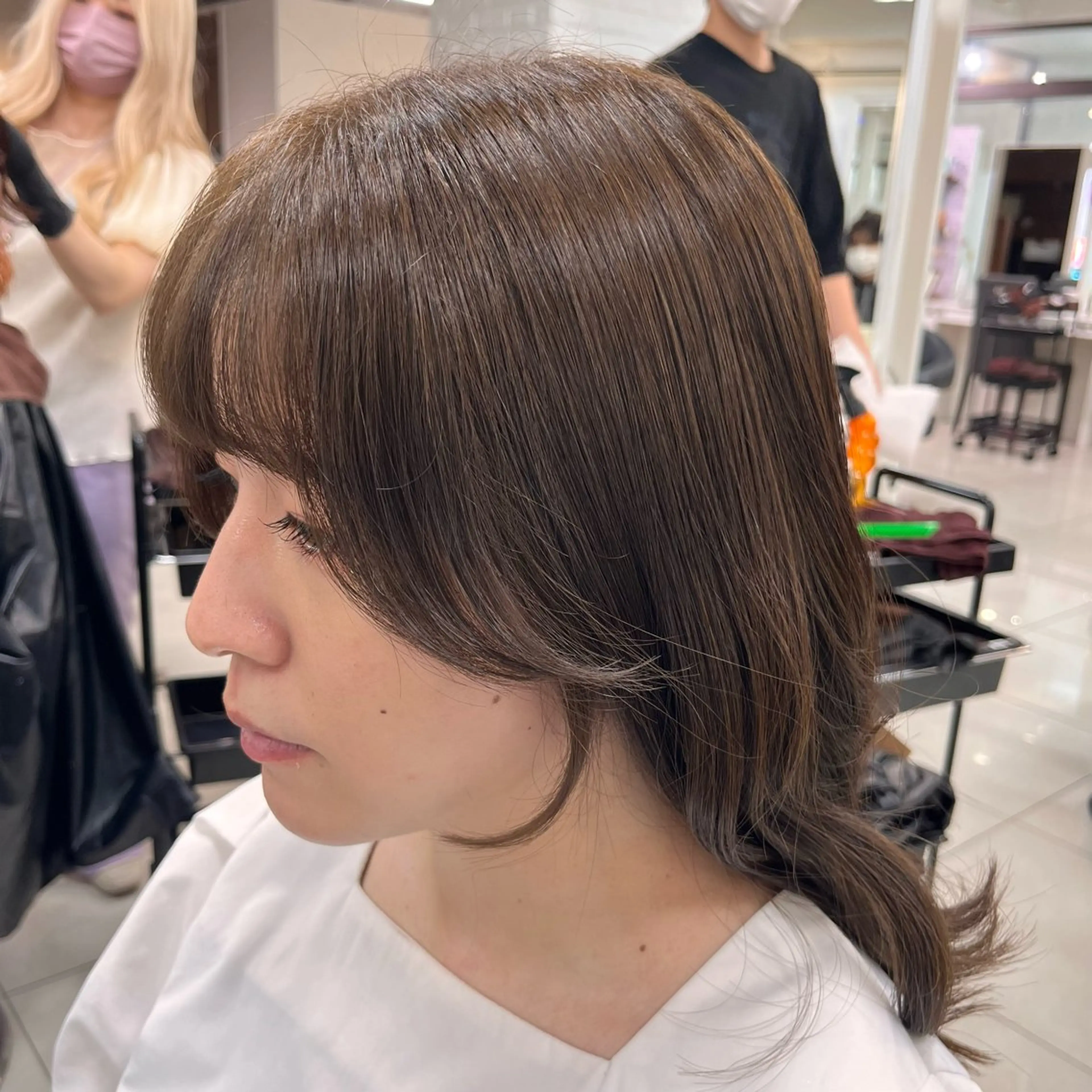 セミロング カラー 顔周りカット サイドバング カット ヘアカラー トリートメント 【メンズ縮毛矯正/ Ryokaのヘアスタイル