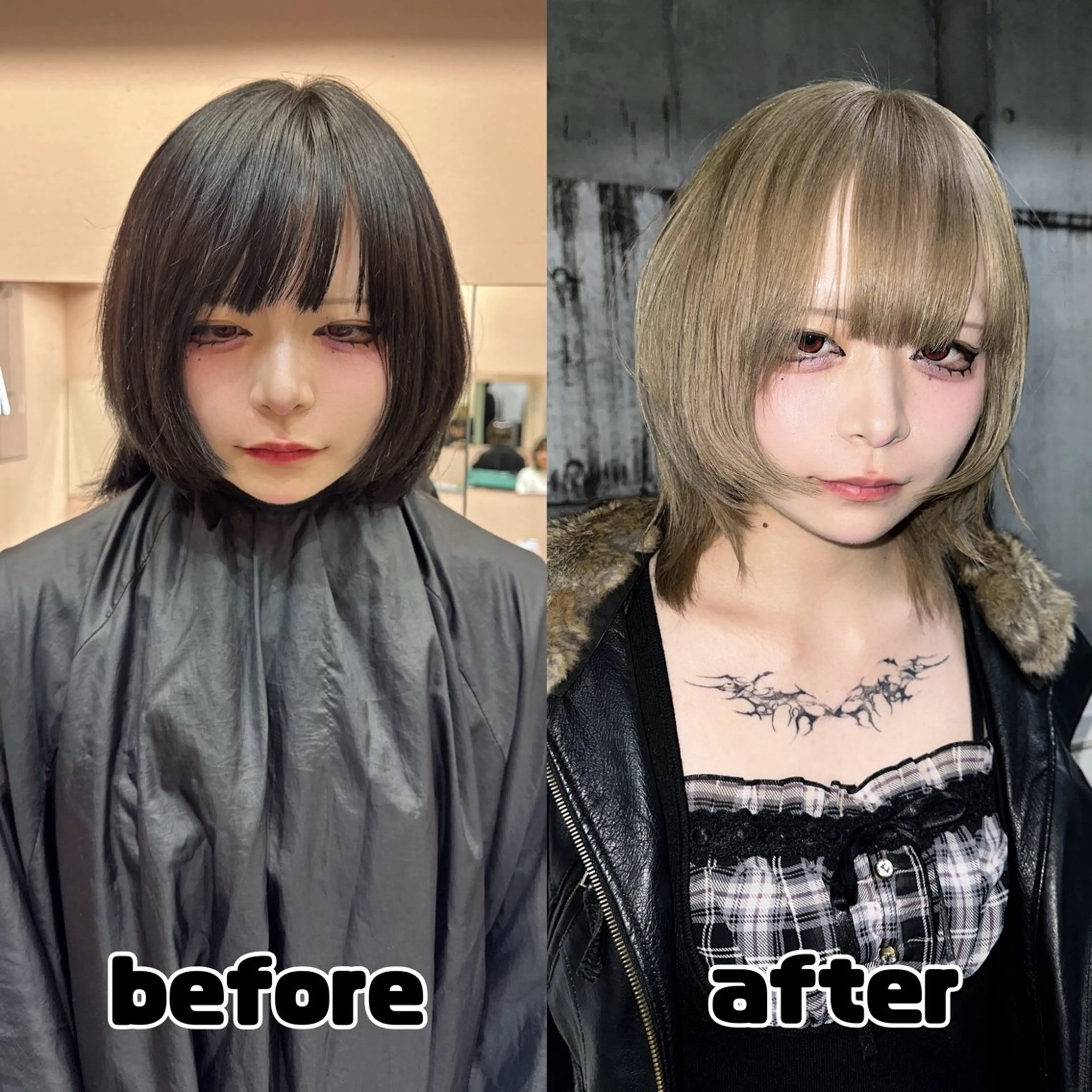 ミディアム カラー ヘアカラー ハイトーン/ウルフ /エクステ/ましろのヘアスタイル