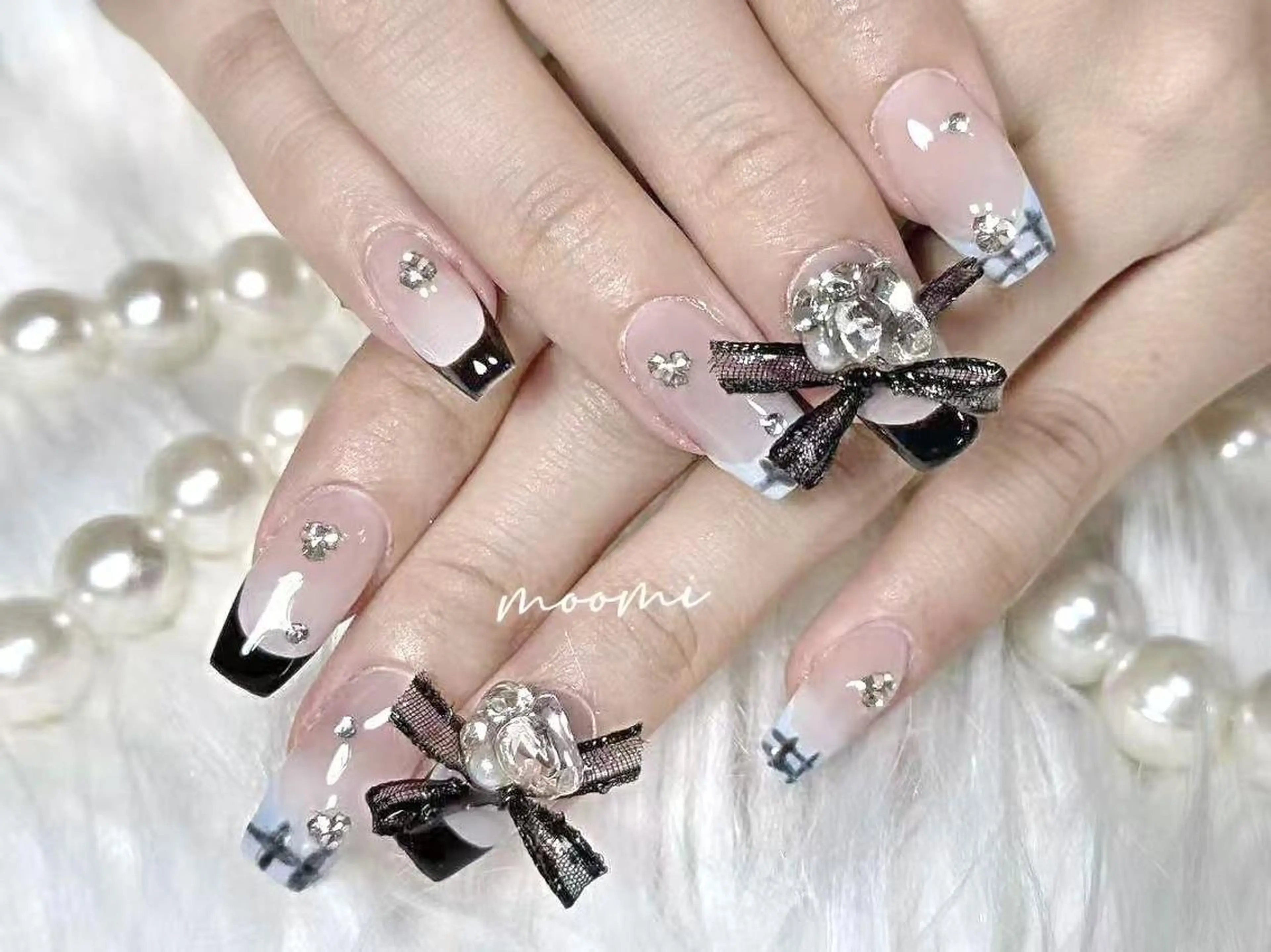 ネイル 長さ出し ジェルネイル グラデーション 韓国ネイル マグネットネイル moomi nail スカルプ専門のネイルデザイン