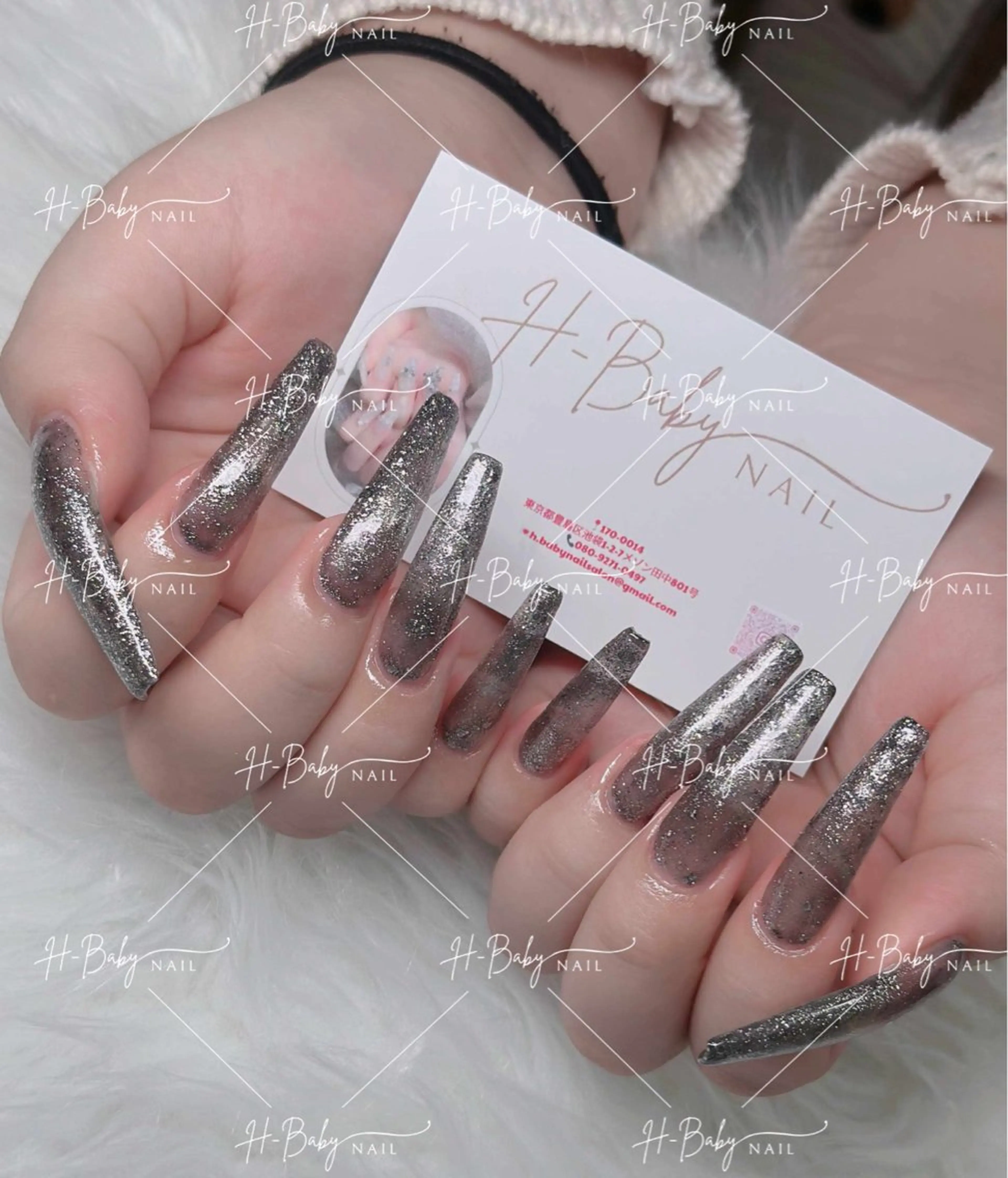 ネイル フレンチネイル ジェルネイル ガラスフレンチ ハロウィン ハート H.baby Nail Salonのネイルデザイン