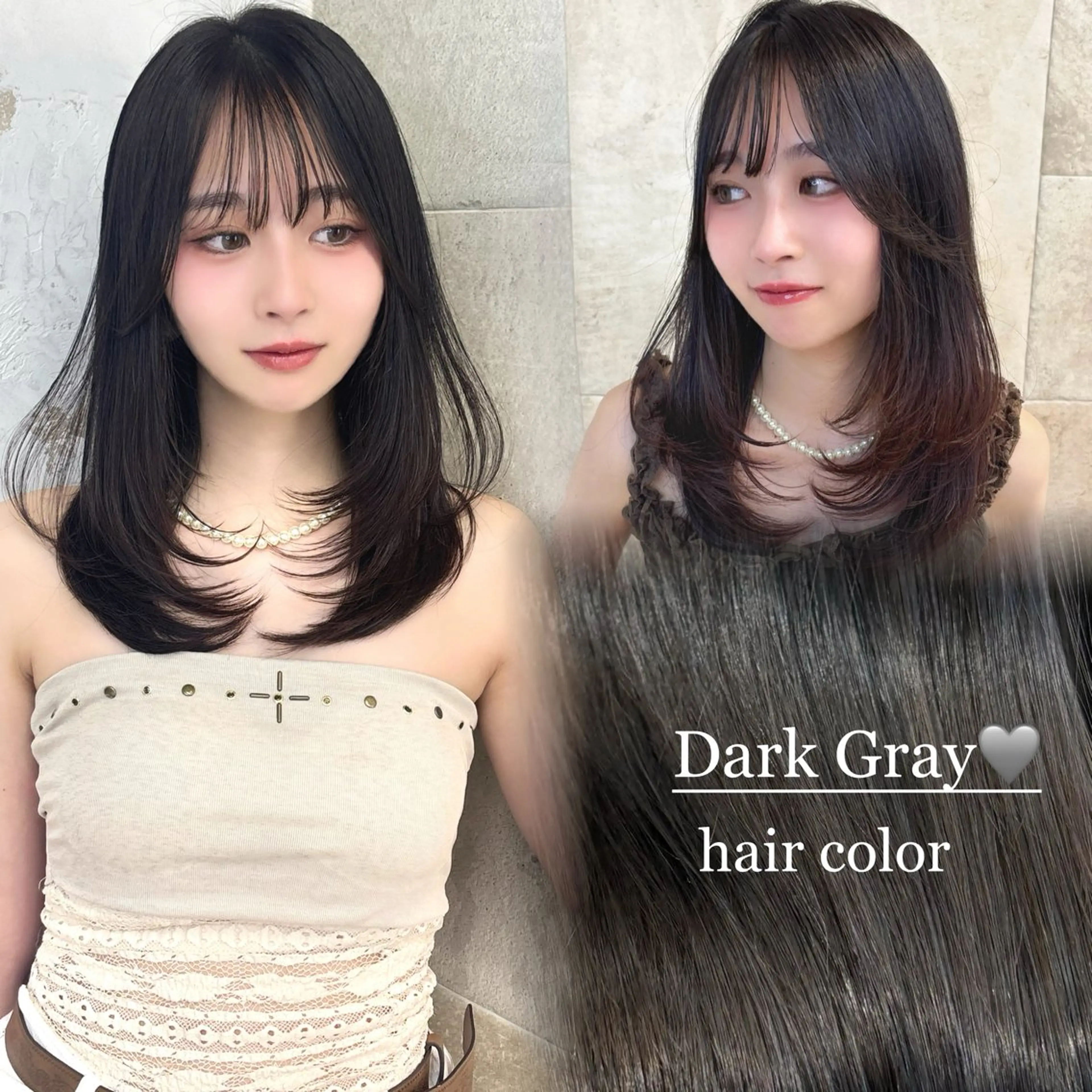 セミロング カット ヘアカラー トリートメント sakura/韓国 ヘア/ワンホンのヘアスタイル