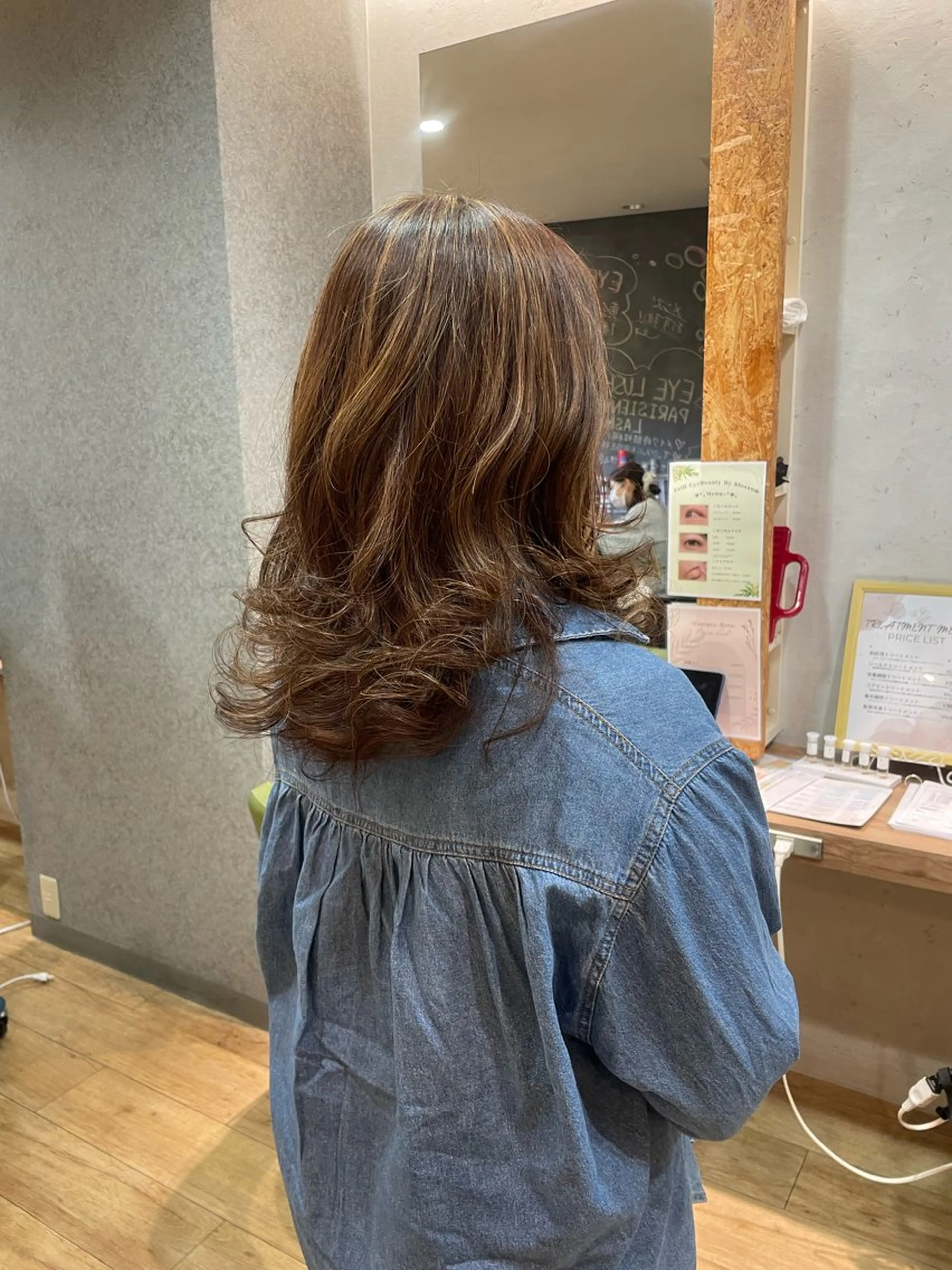 セミロング カラー ハイライトカラー ハイライト ヘアカラー 髪質改善/Bloss om🌷高橋沙衣のヘアスタイル