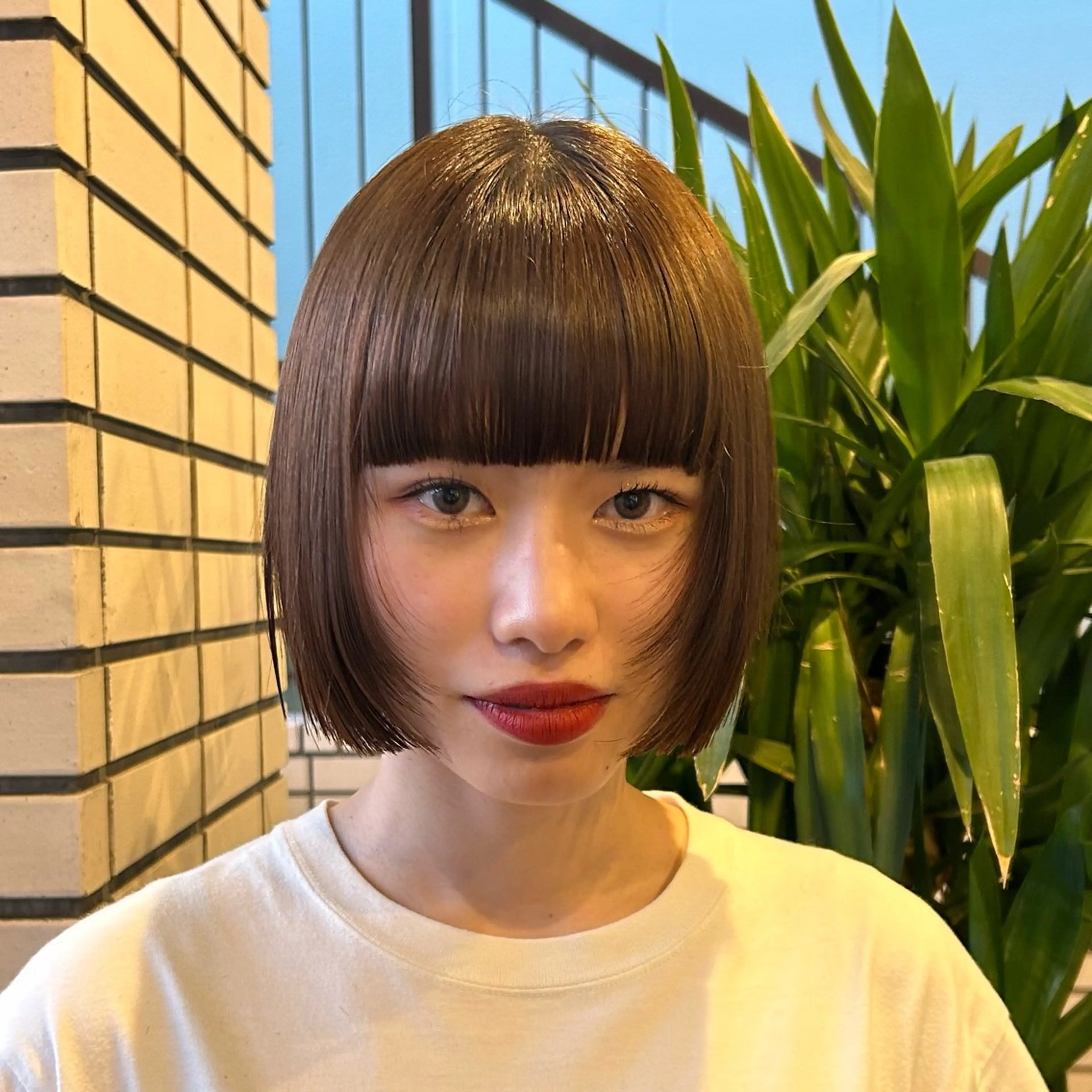 ショート ボブ 艶カラー/レイヤー /メンズ/マツエクのヘアスタイル