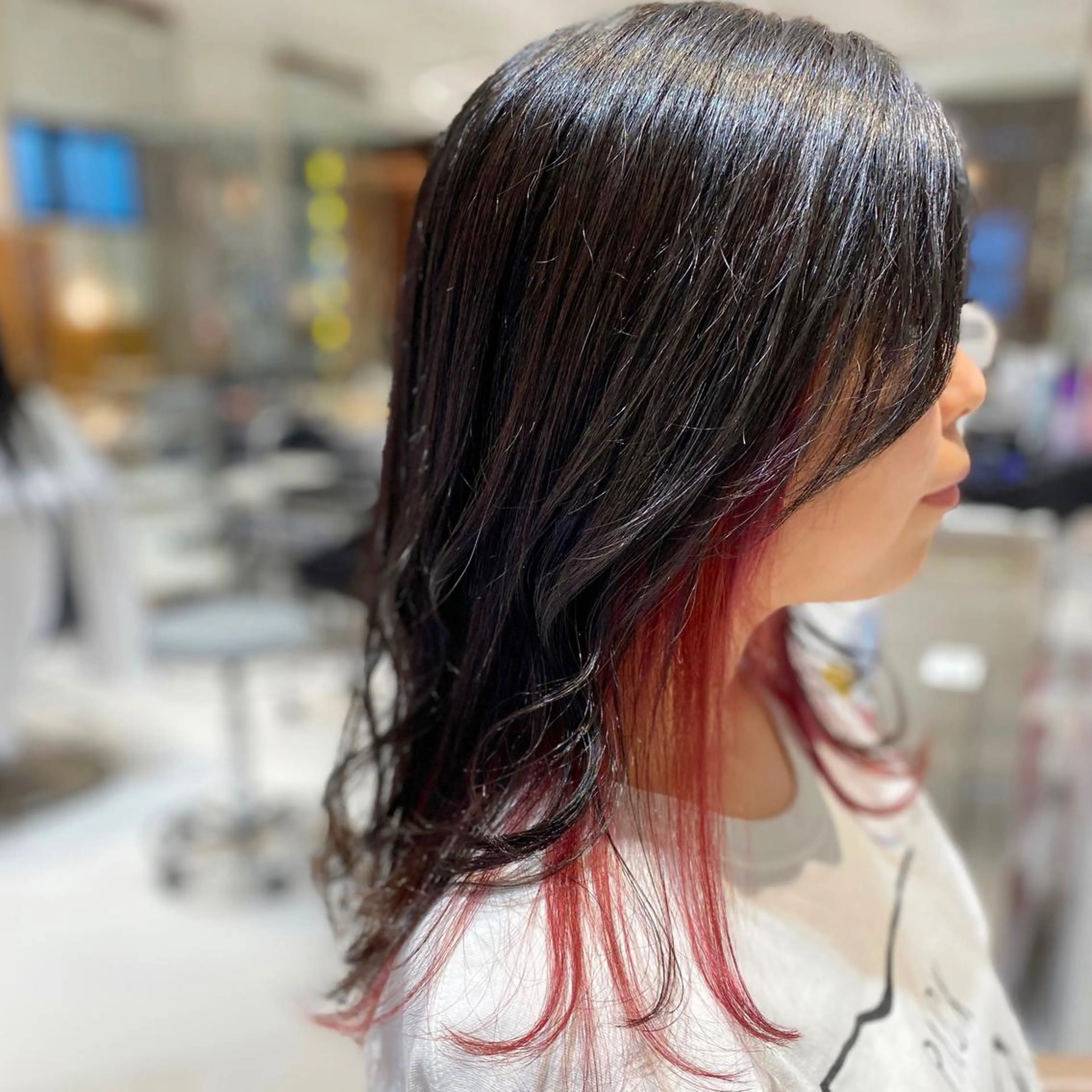 セミロング カラー インナーカラー ピンクカラー カット ヘアカラー ボブ/ハイトーン 福生Radix 下田のヘアスタイル