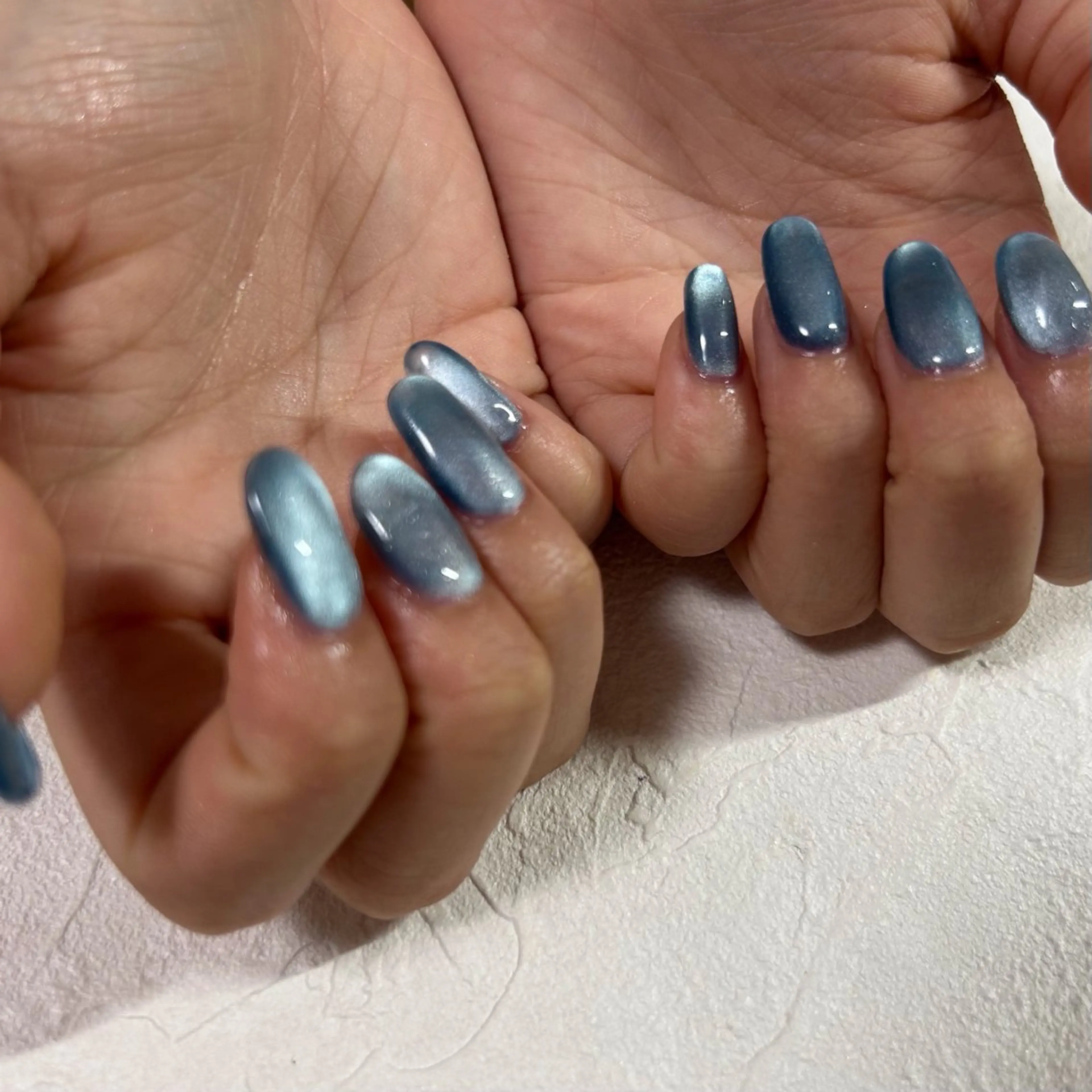 ネイル オーロラネイル ブルー フットネイル フレンチネイル ジェルネイル ハンドネイル kiki nail &brow二子玉川の眉毛・アイブロウイメージ