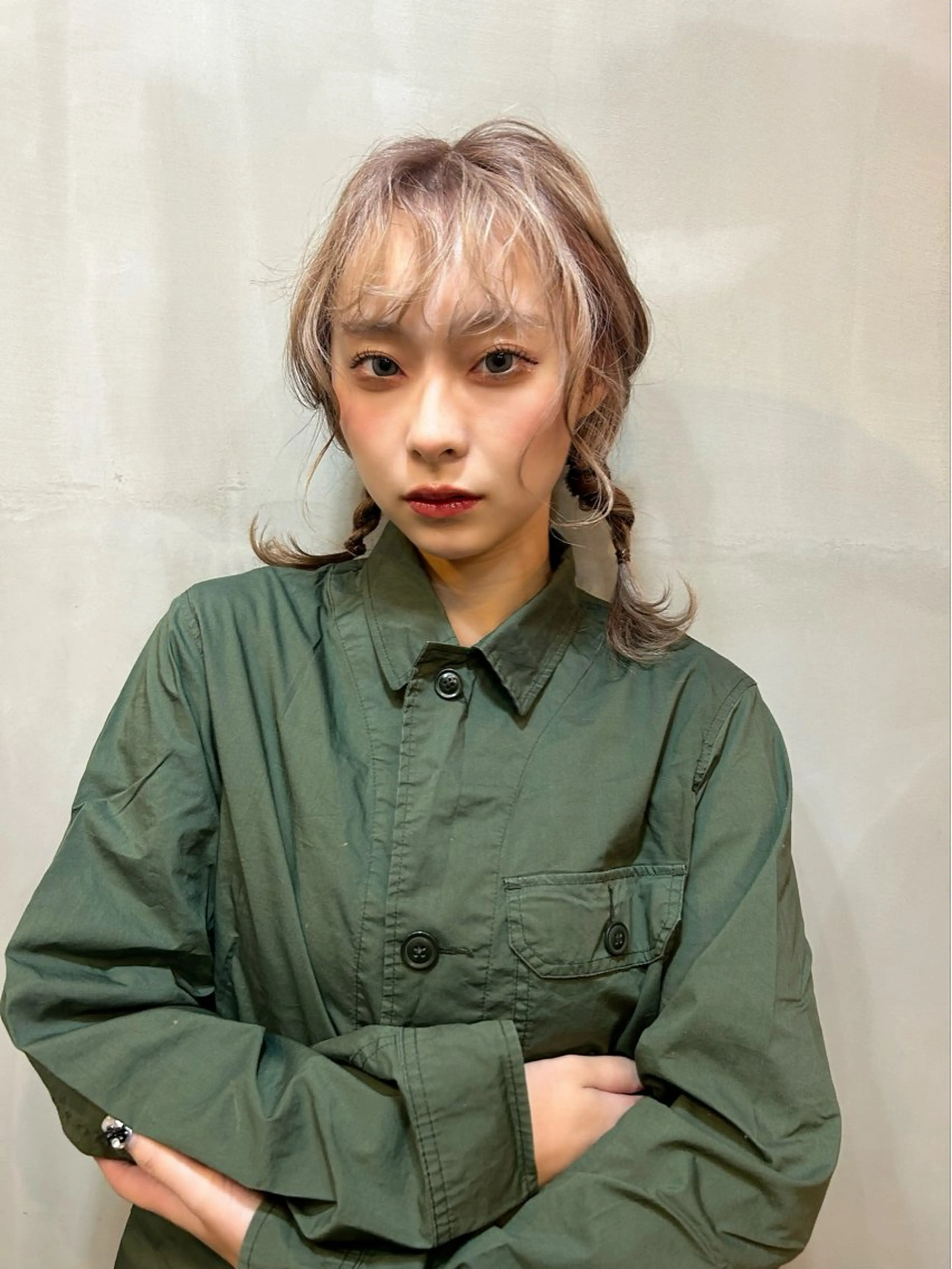 ミディアム カット ヘアカラー トリートメント L STUDIO所属・ハイトーン/ブリーチ 🧁soraのヘアスタイル