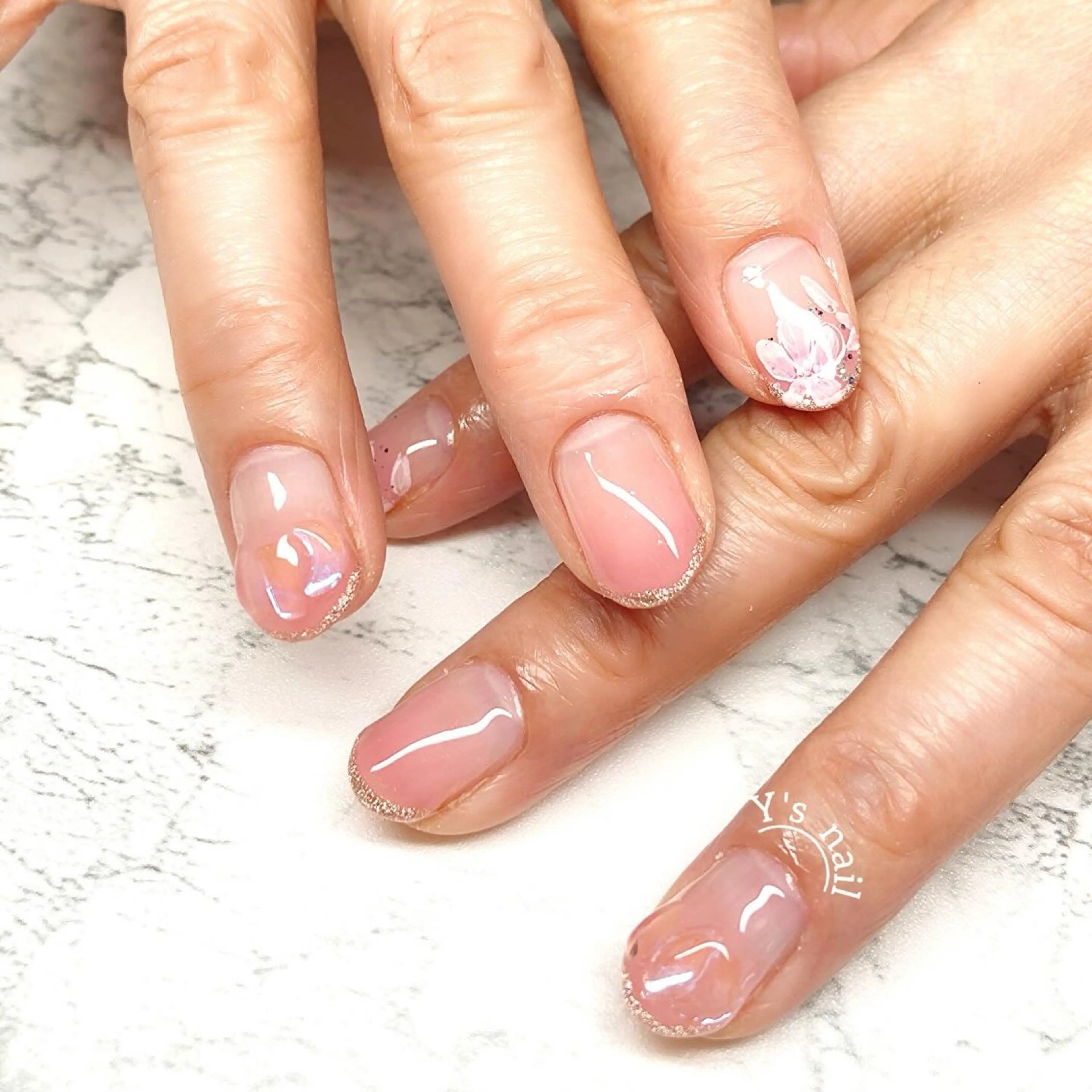 ネイル 桜ネイル 手書きが得意🖌️ Y’s  nailのネイルデザイン