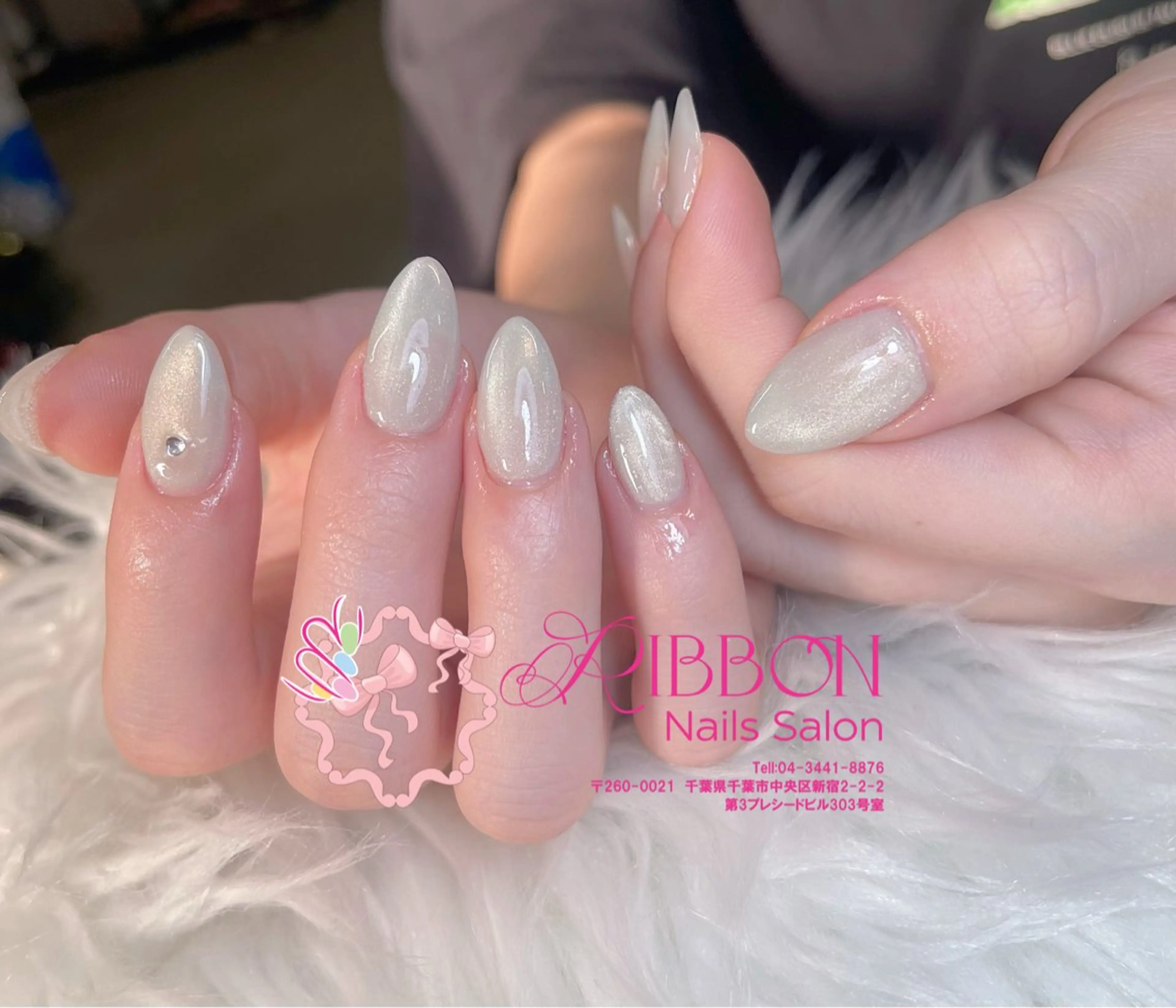 ネイル フレンチネイル ジェルネイル マグネットネイル 持ち込み ニュアンスネイル ハンドネイル Ribbonnail salonのネイルデザイン