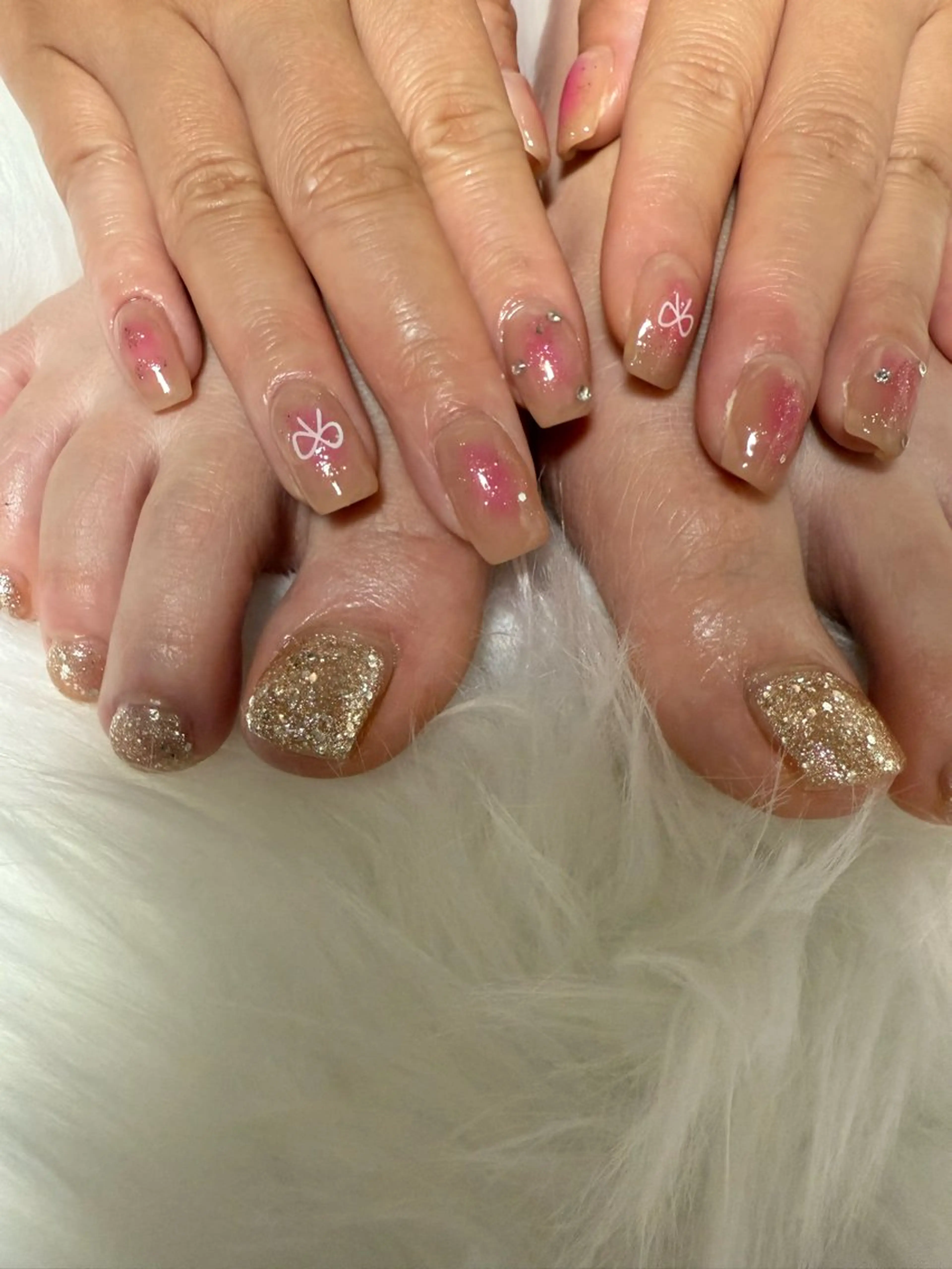 フット🐾(ワンカラー)+ハンドメニュー(シンプル)🎧⛓️🩶の写真