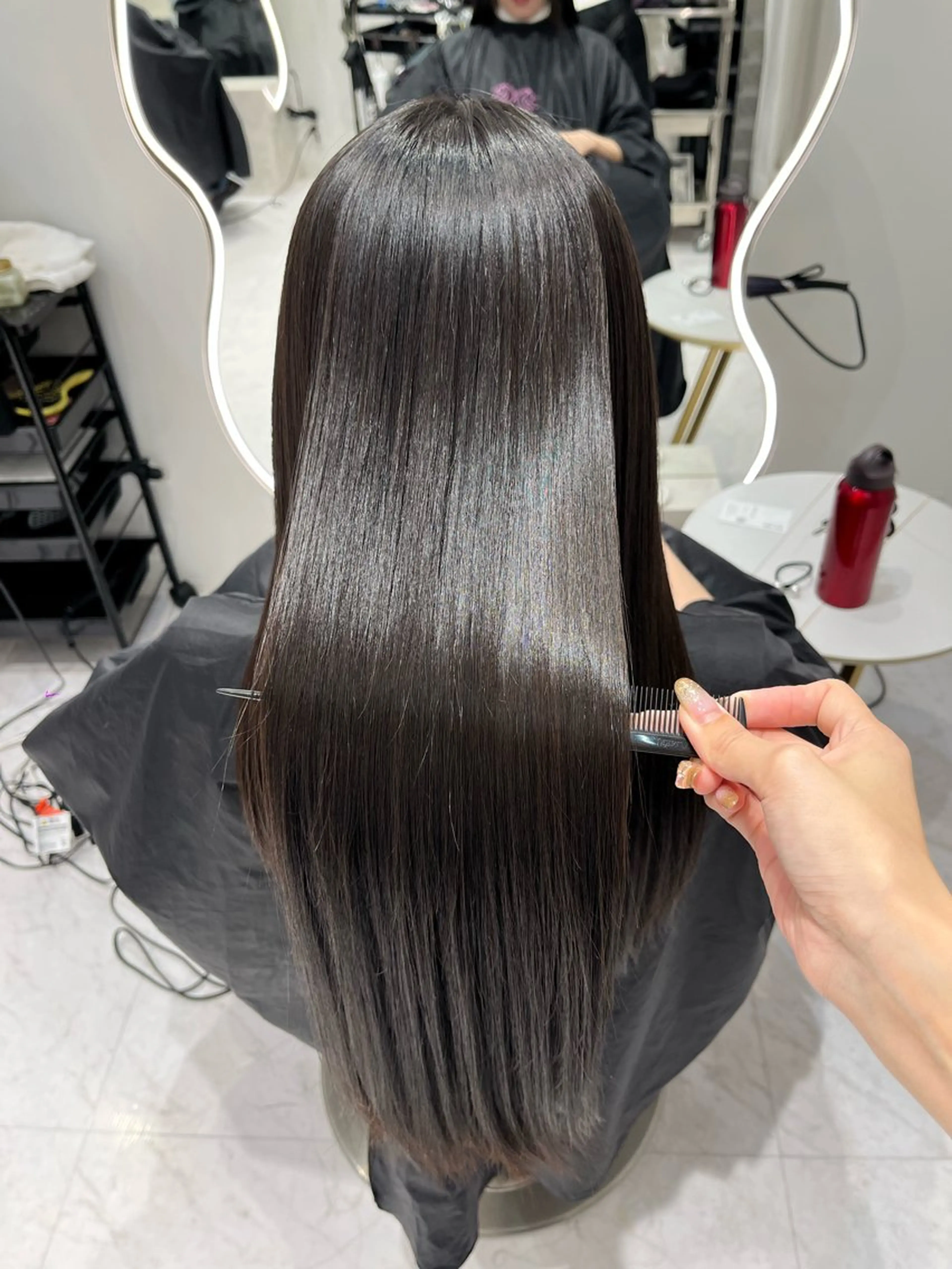 ロング 縮毛矯正 名駅/大人韓国ヘア 艶カラー/Rihoのヘアスタイル