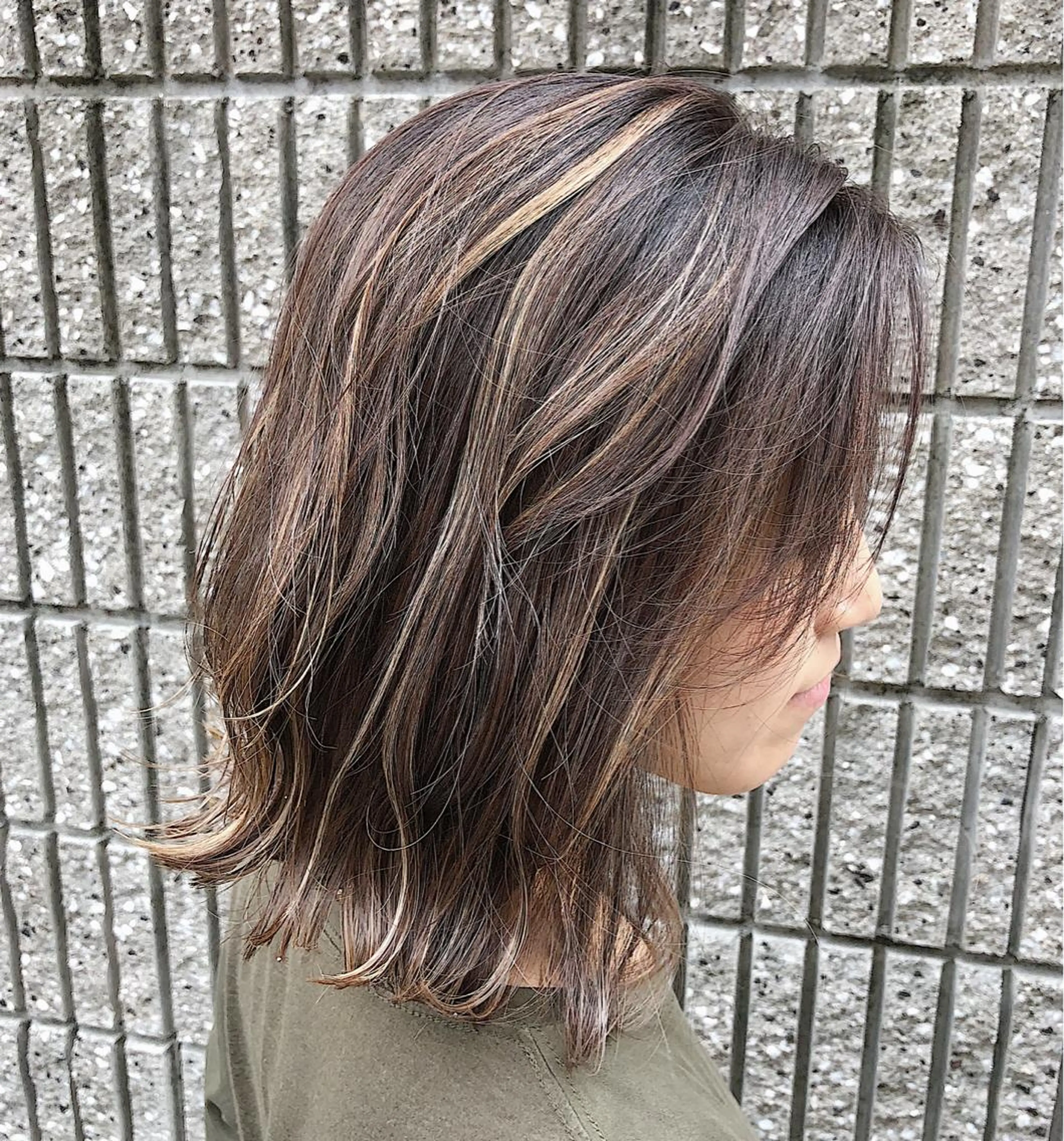 ミディアム カラー ハイライトカラー ハイライト ノンダメージ髪質改善 カラー💎/KURAのヘアスタイル