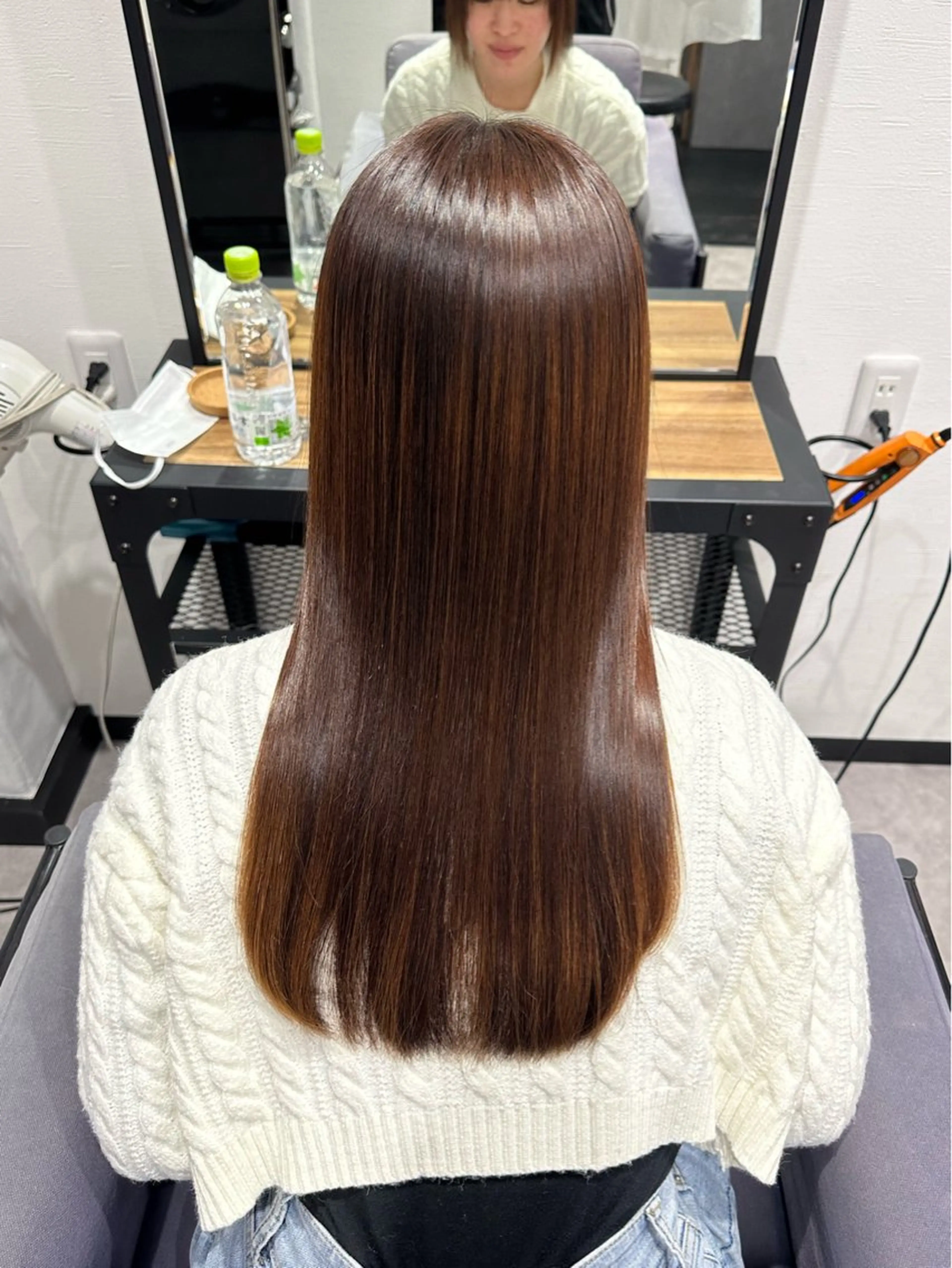 ロング 酸性ストレート 稲本麻衣 【韓国ヘア】のヘアスタイル