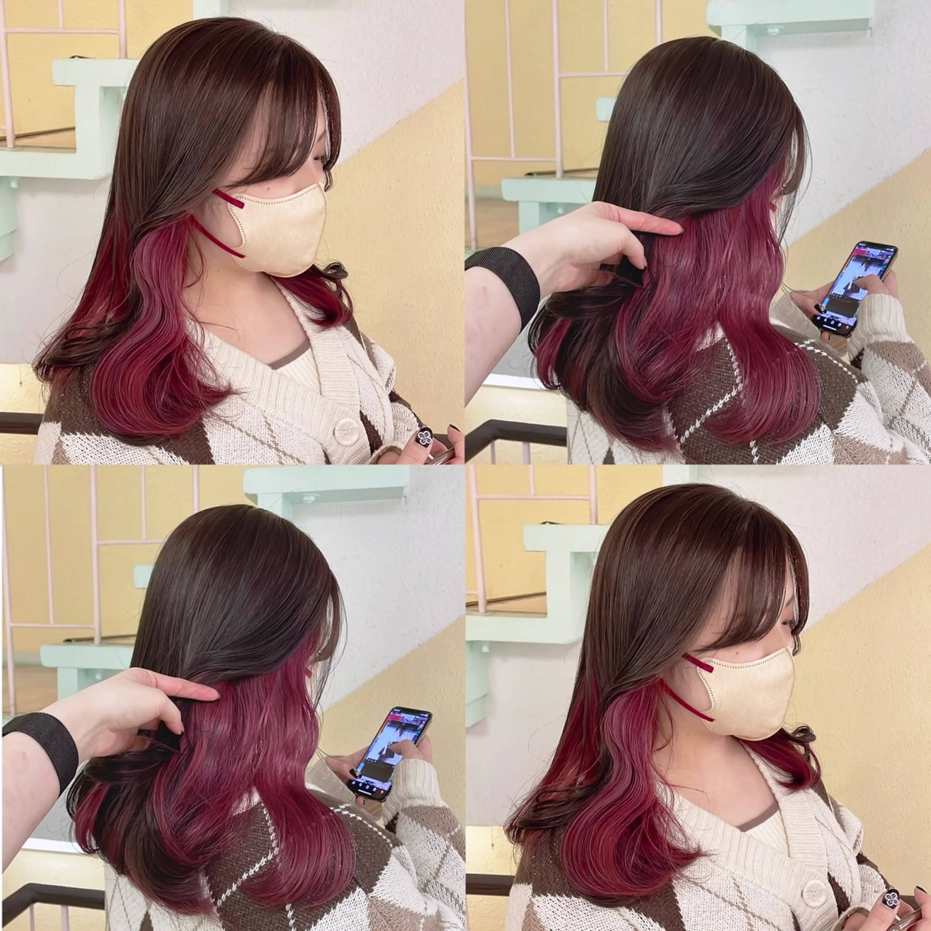 カラー ブリーチ ヘアカラー トリートメント 渋谷:インナーカラー ／🍒エリカ🍒のヘアスタイル