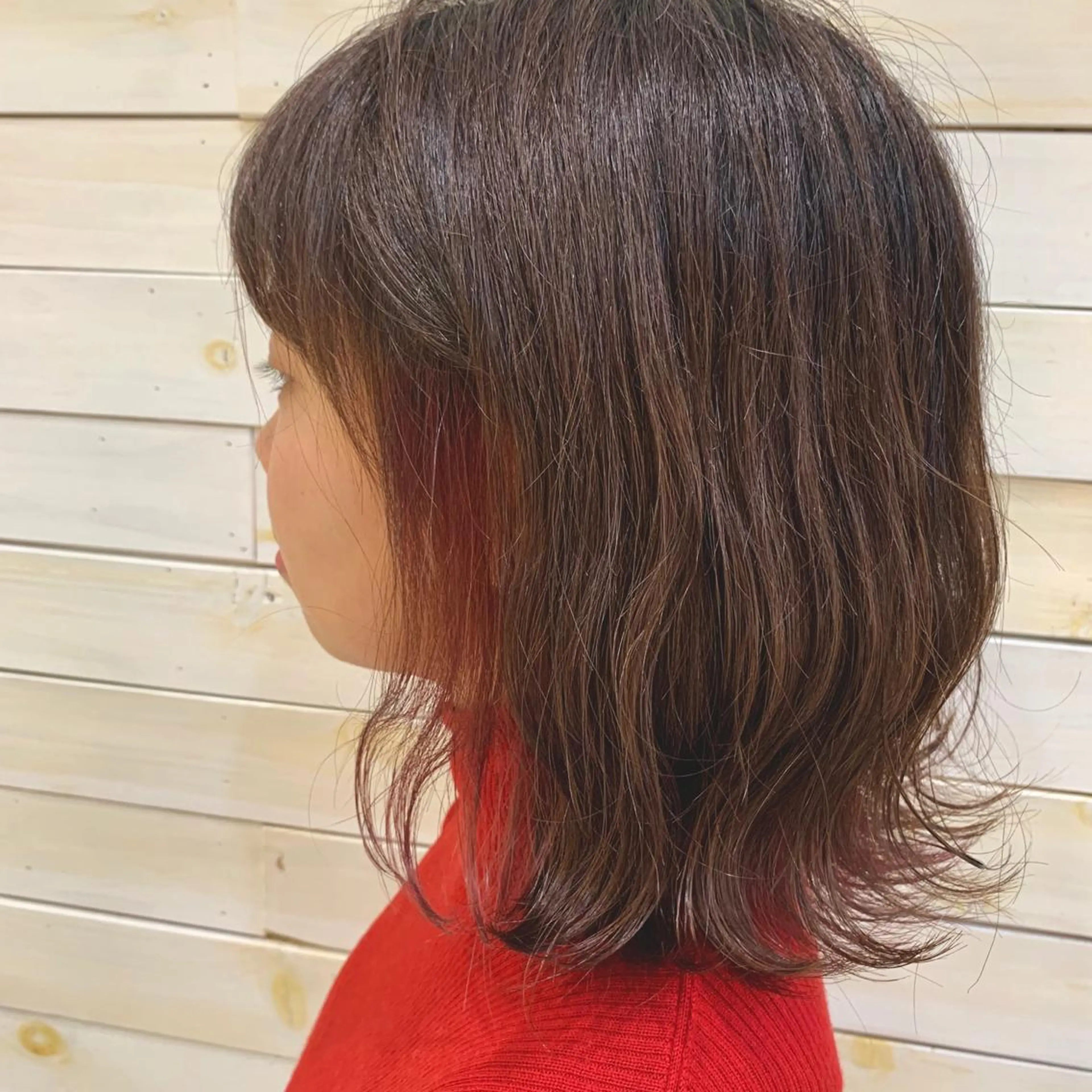 カラー ブリーチ インナーカラー 黒田瀬奈/ボブ まろやかベージュのヘアスタイル