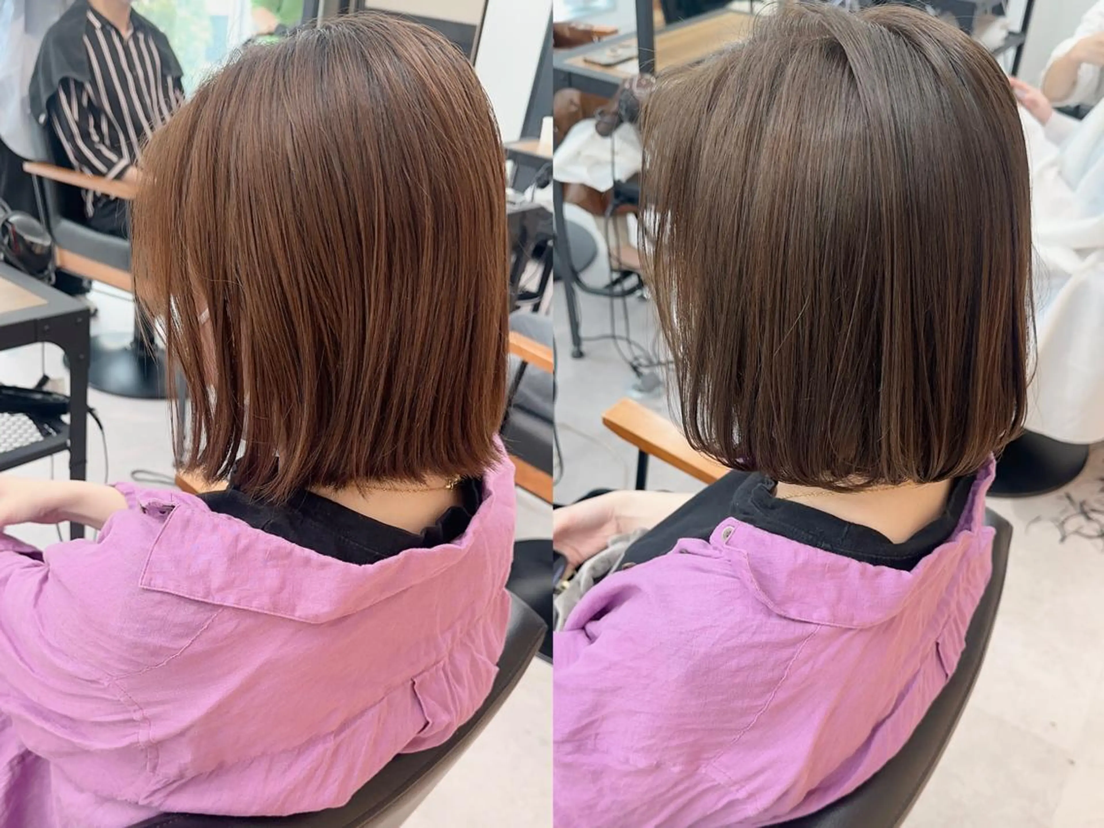 ミディアム カラー パーマ ヘアアレンジ メンズ キッズ ネイル マツエク・マツパ アイブロウ レイヤーカット／顔周 りカット/縮毛矯正のヘアスタイル