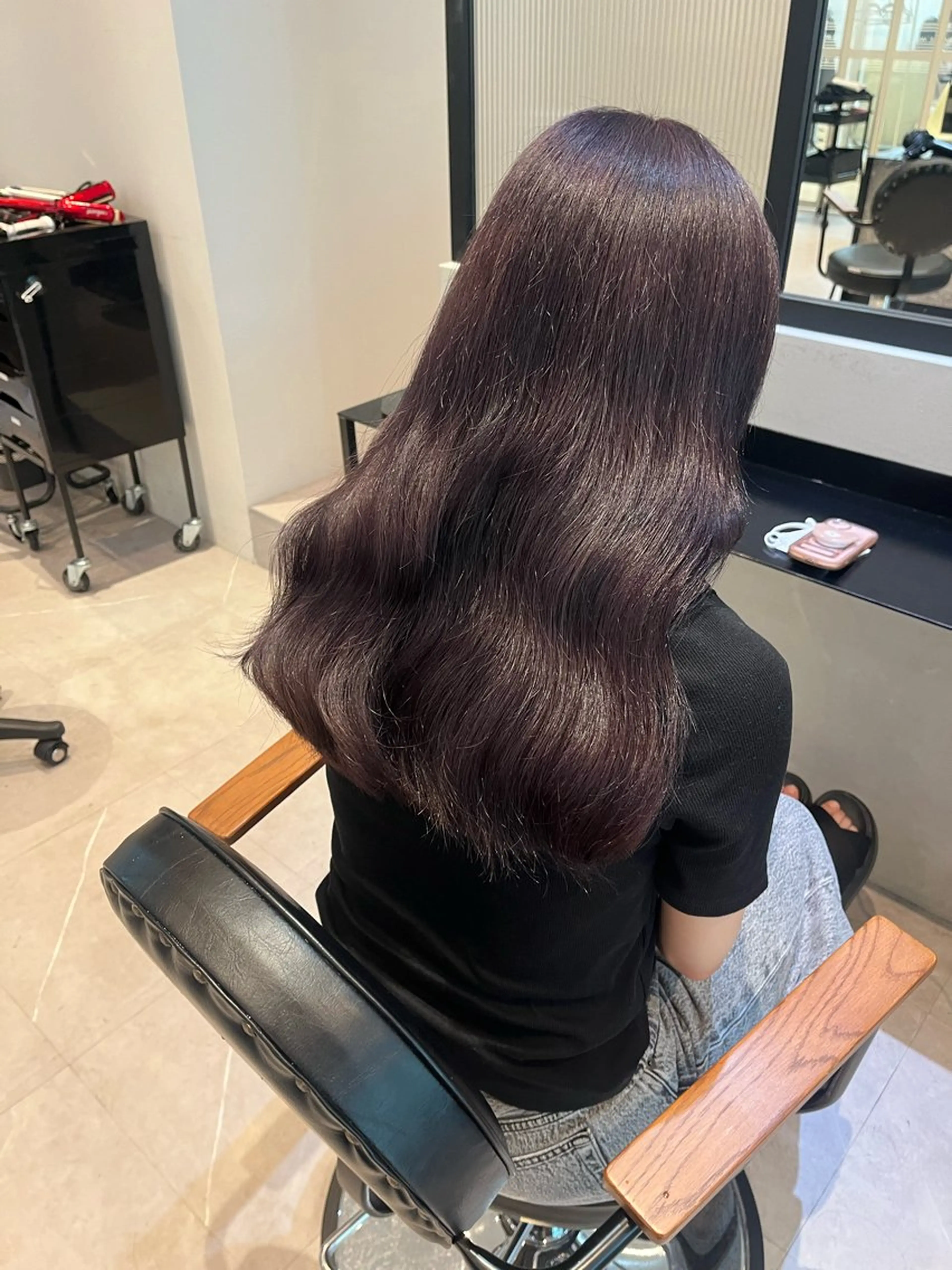 ロング カラー 透明感カラー パープルカラー オリーブカラー🫒/ ハッシュカット/みゆのヘアスタイル