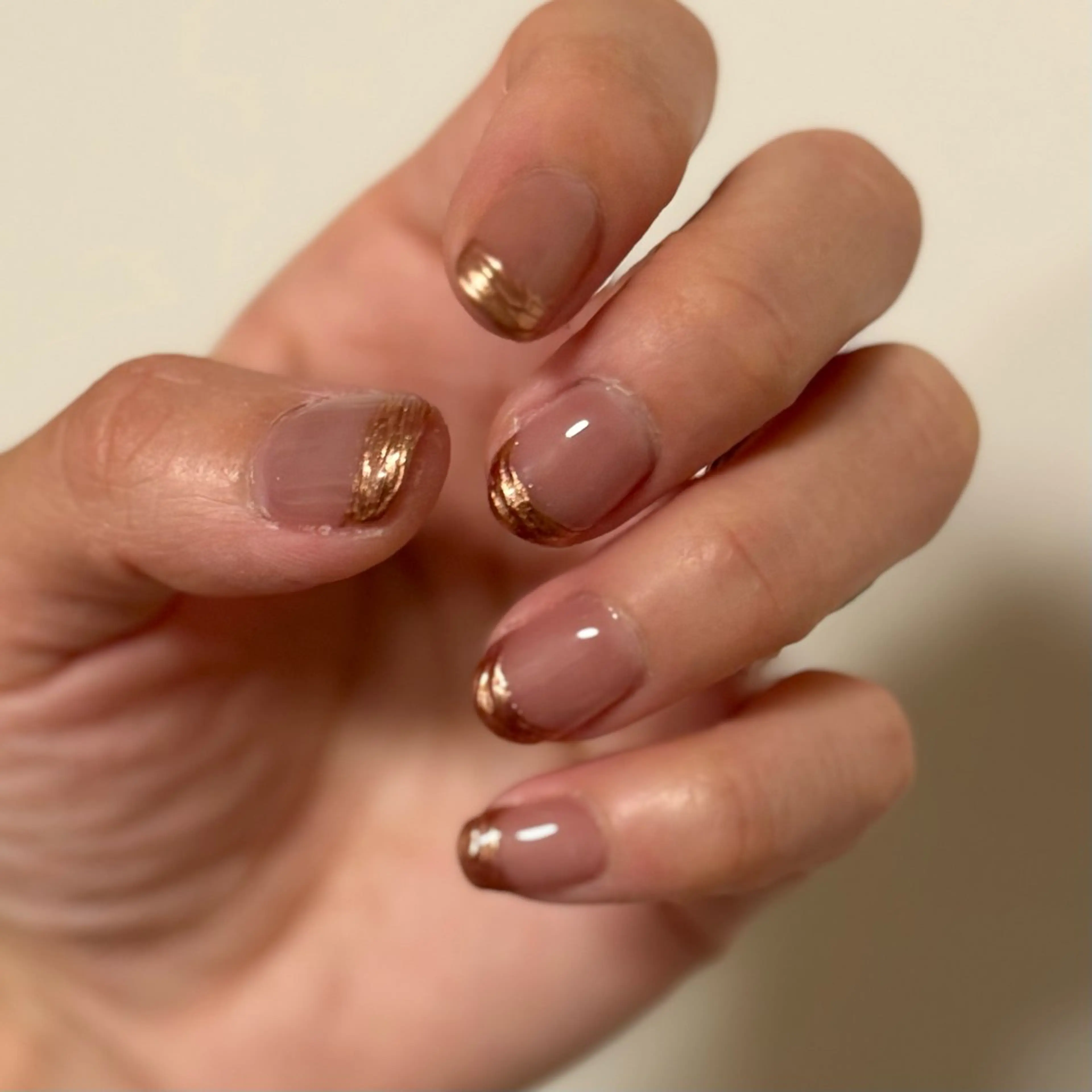 ネイル フレンチネイル ミラーネイル ニュアンスネイル ショートネイル スクエアネイル Hana_ Rieのネイルデザイン