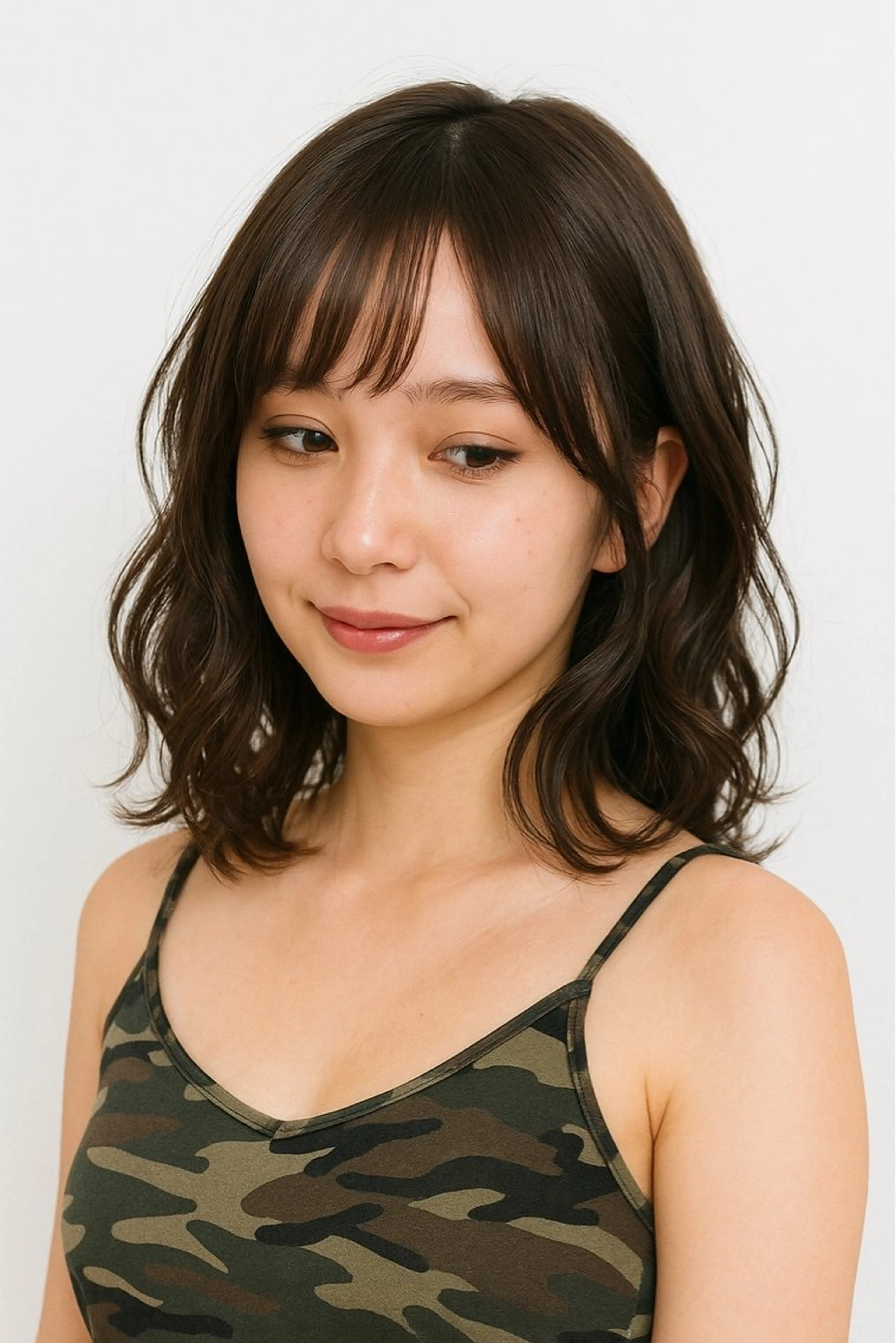 ミディアム カラー ベージュカラー オリーブベージュ カット ヘアカラー トリートメント Viage （ビアージュ）のヘアスタイル