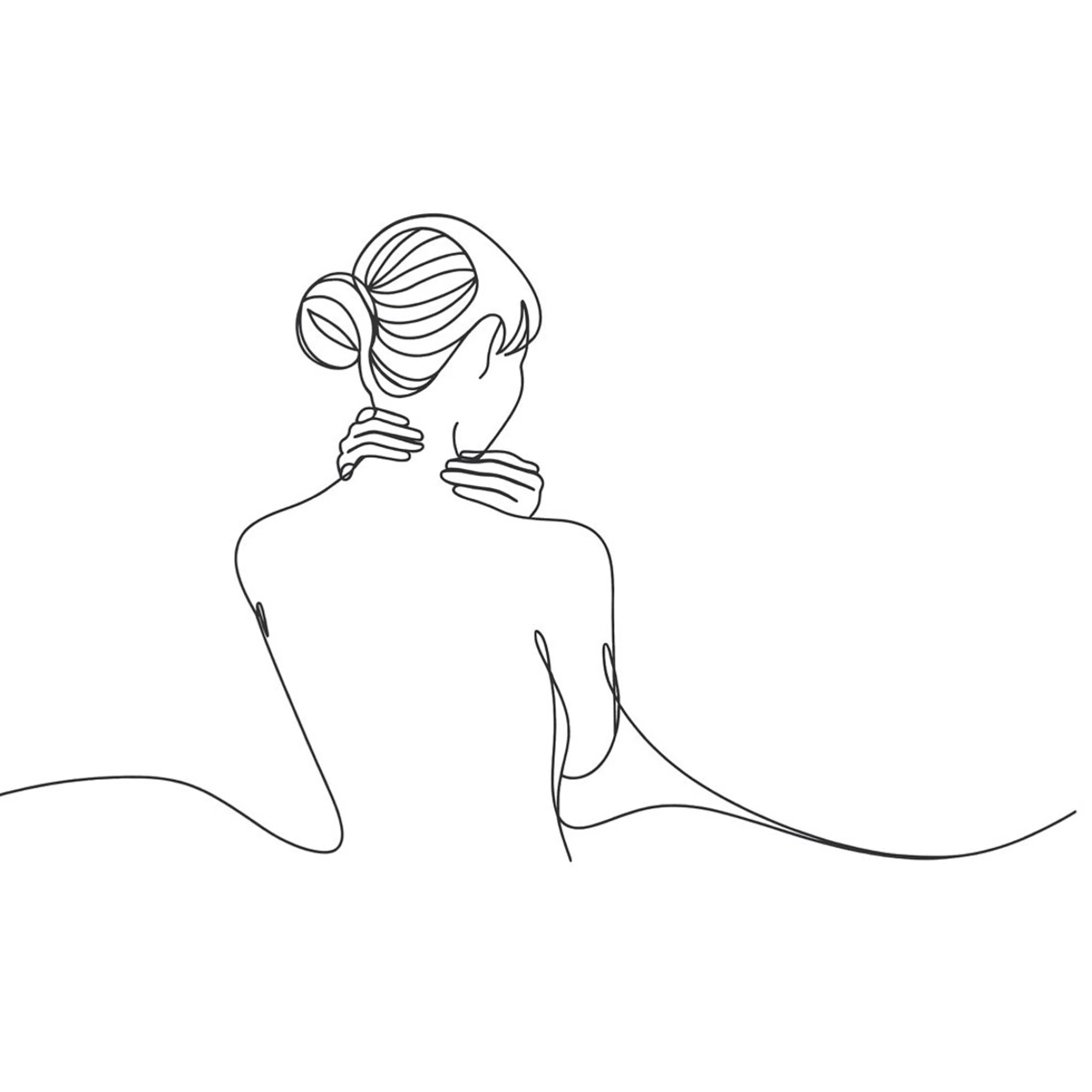 女性　背中の写真