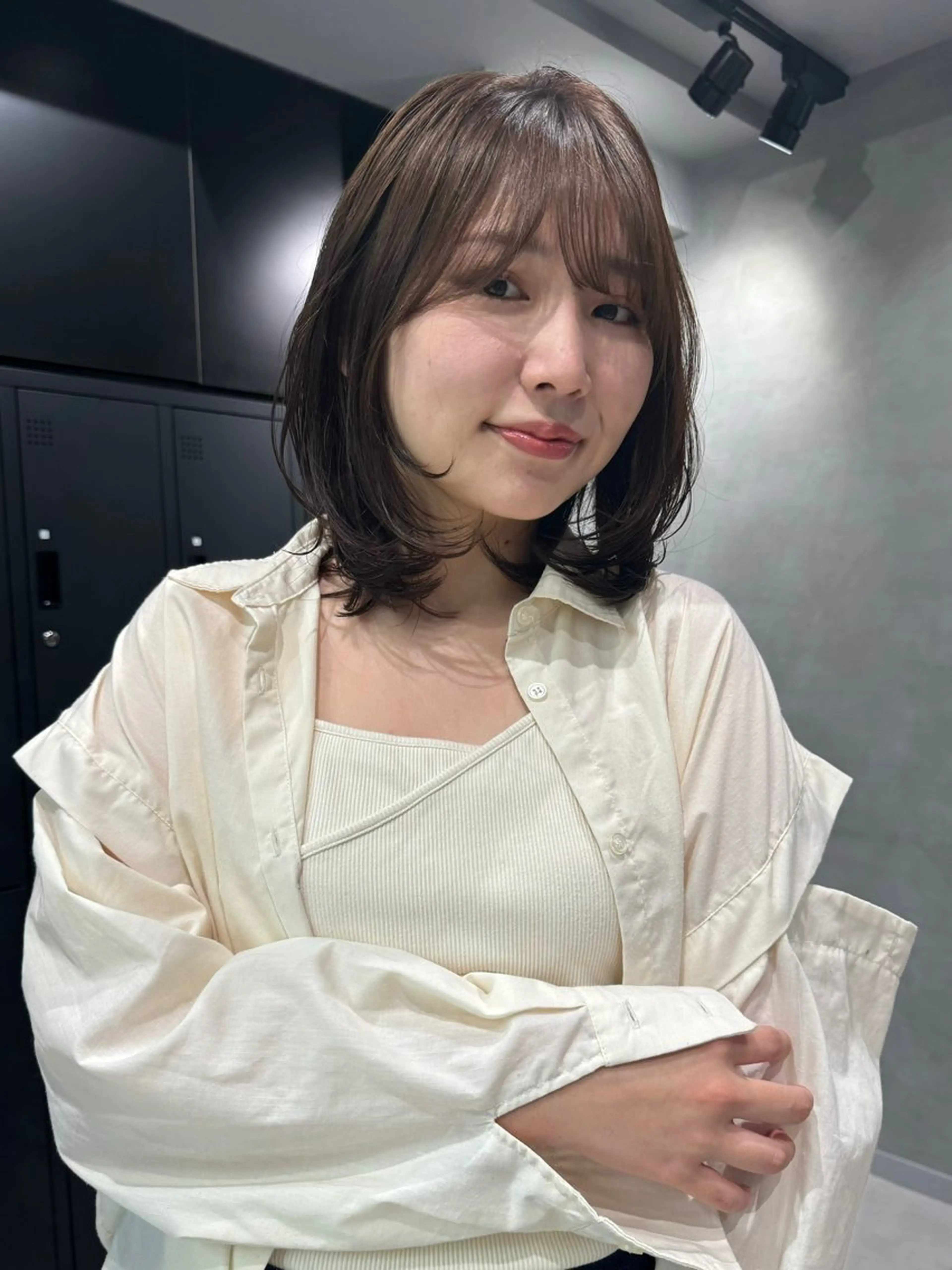 ミディアム カラー カット ヘアカラー トリートメント レイヤー/ウルフ🤎 mayo.のヘアスタイル