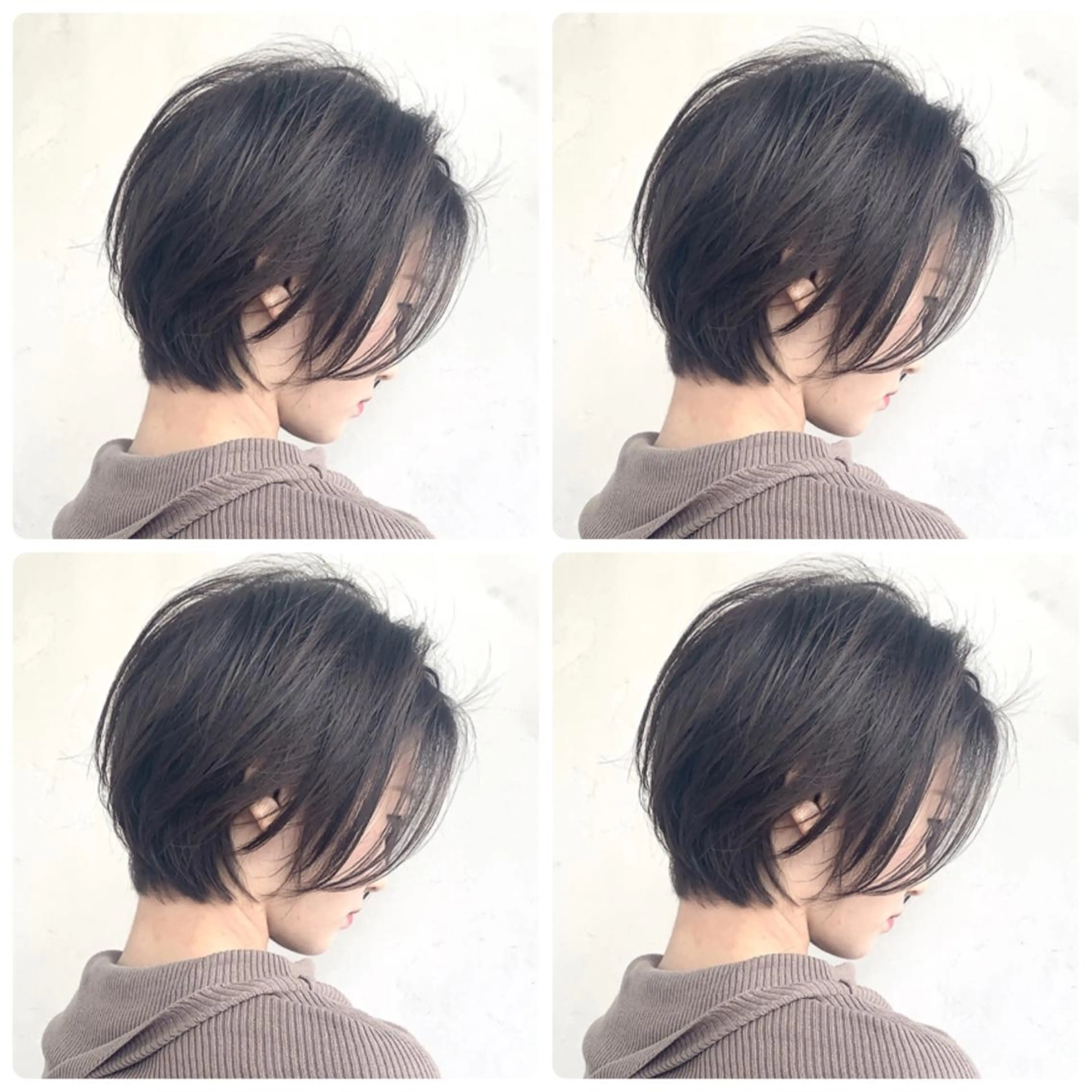 ショート ボブ 外国人風カラー ハイライト レイヤーカット ショートヘア カット ヘアカラー 京都大人女性ショート 徒歩1分/秋山のヘアスタイル