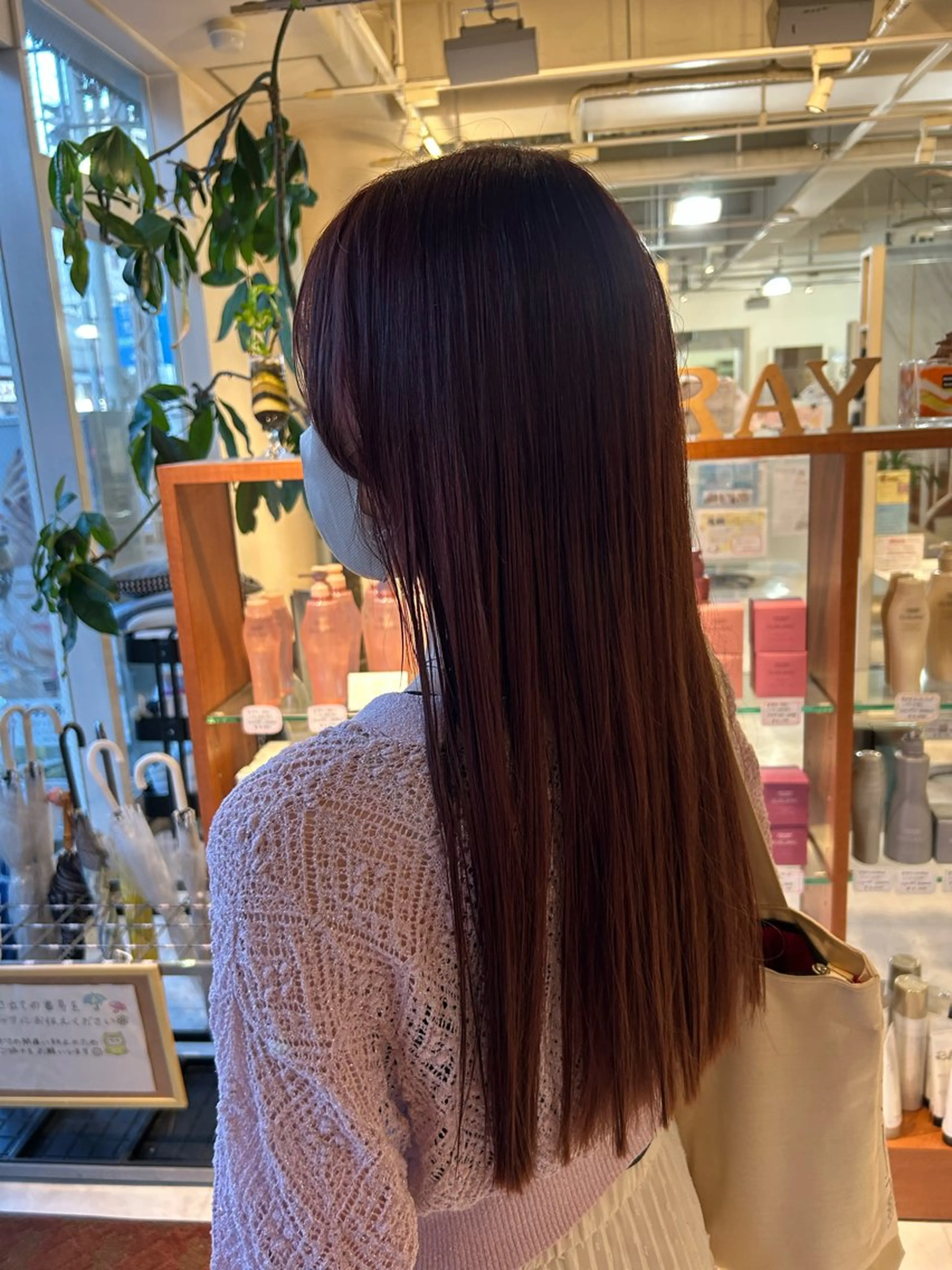 ロング カラー ブラウンカラー ピンクカラー ピンクブラウン カット ヘアカラー 小森 永のヘアスタイル