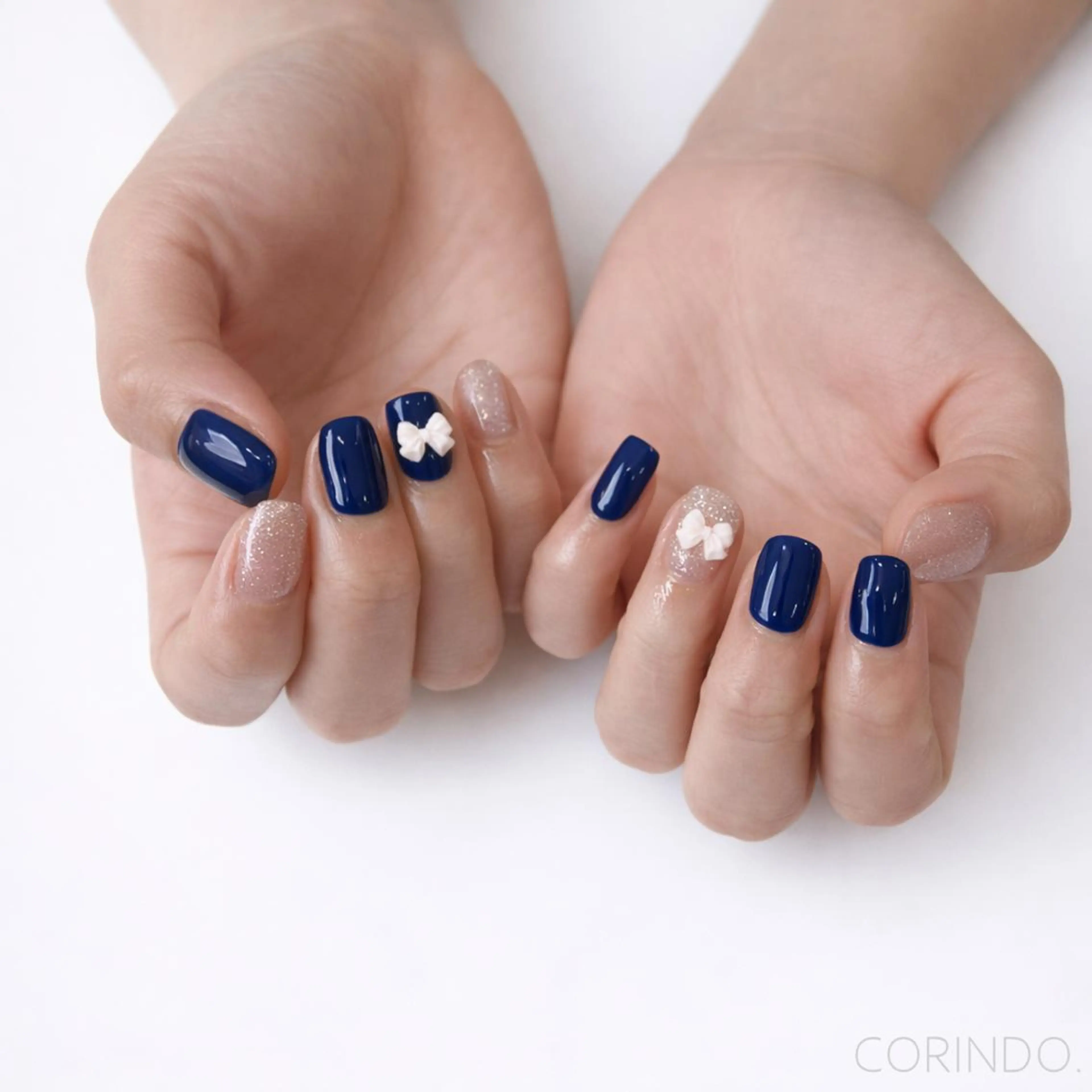 ジェルネイル【オフあり】🩵スリーカラーorラメグラorラメorフラッシュ🩵💅HAND💅の写真