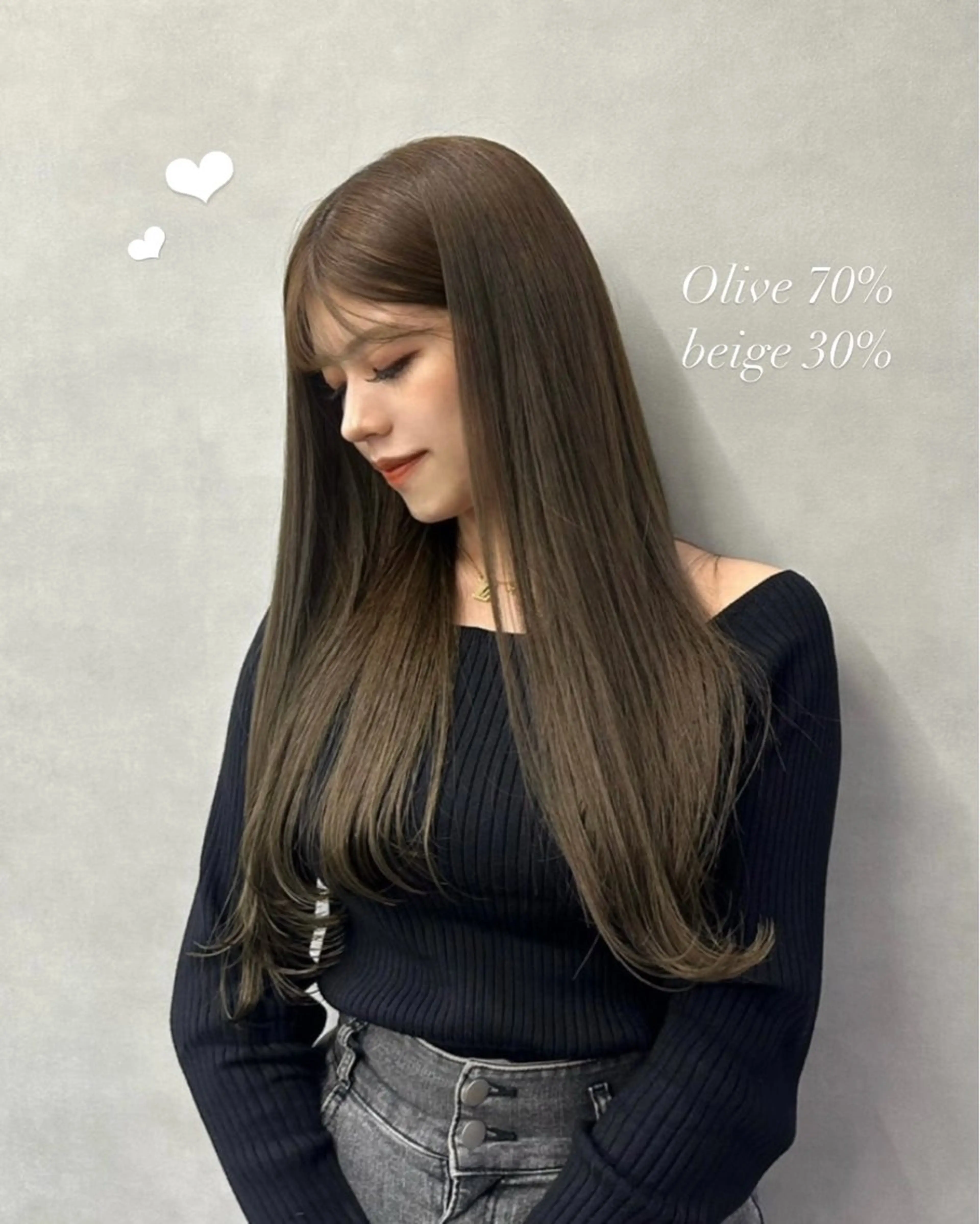 ロング ヘアカラー トリートメント Mirai/ 艶カラー/暖色カラーのヘアスタイル